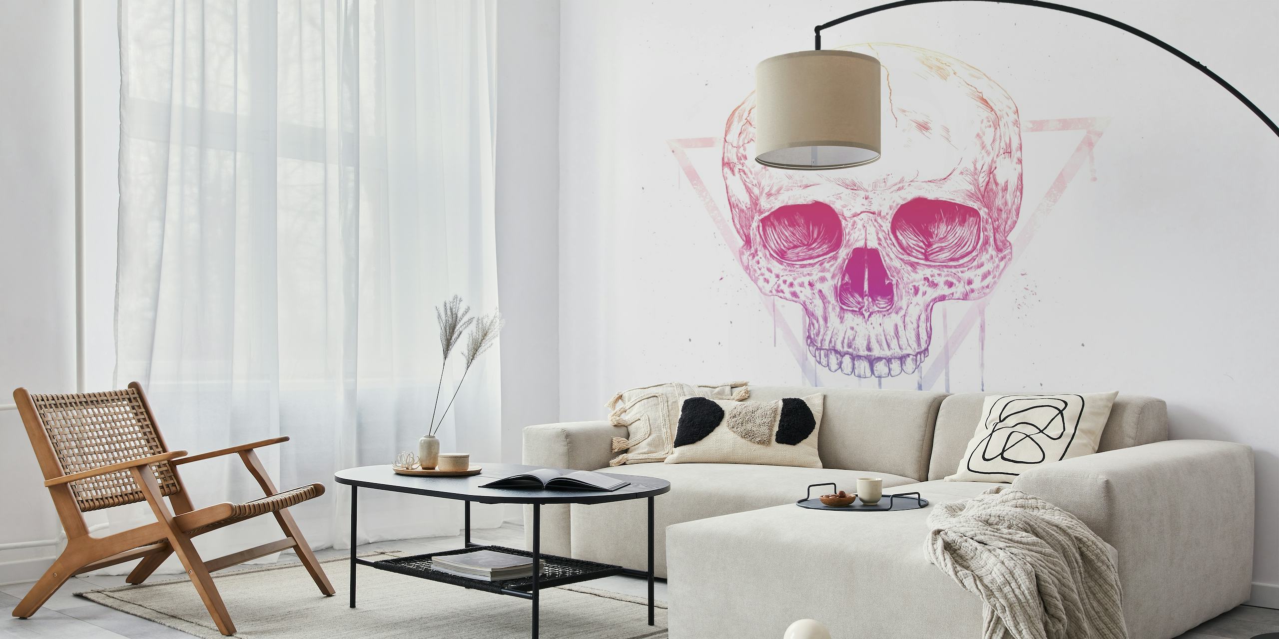 Skull in a triangle behang