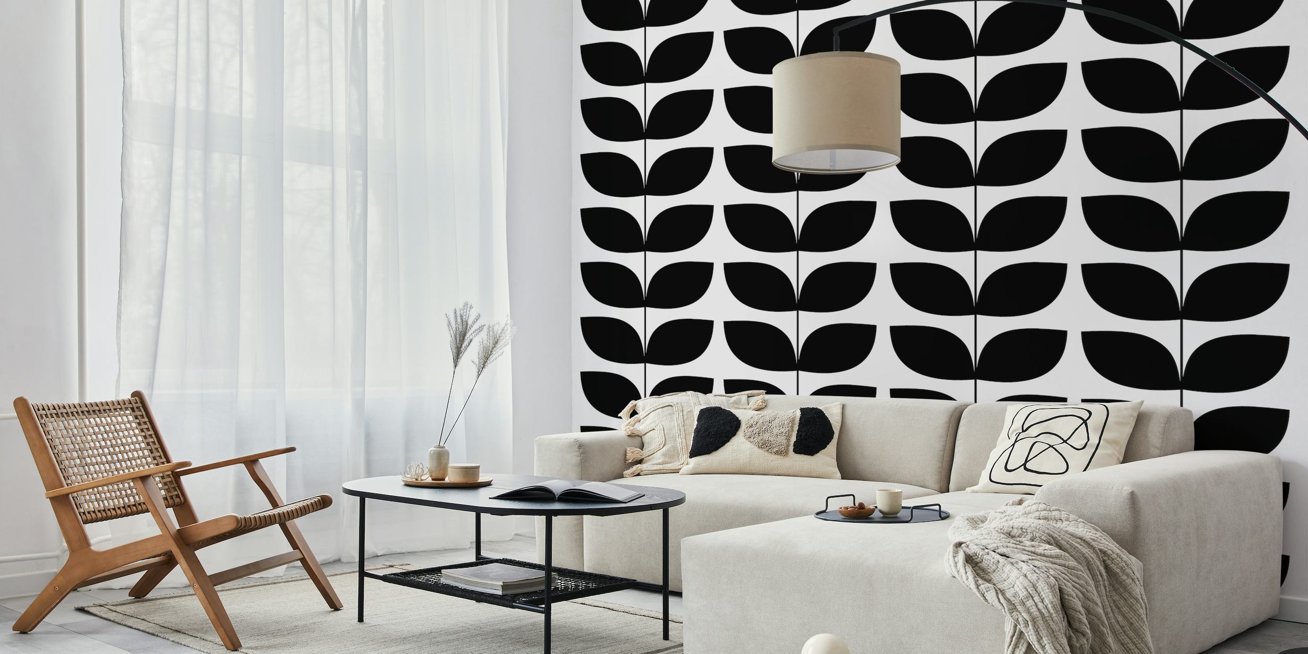 Danish Pattern Black And White tapet