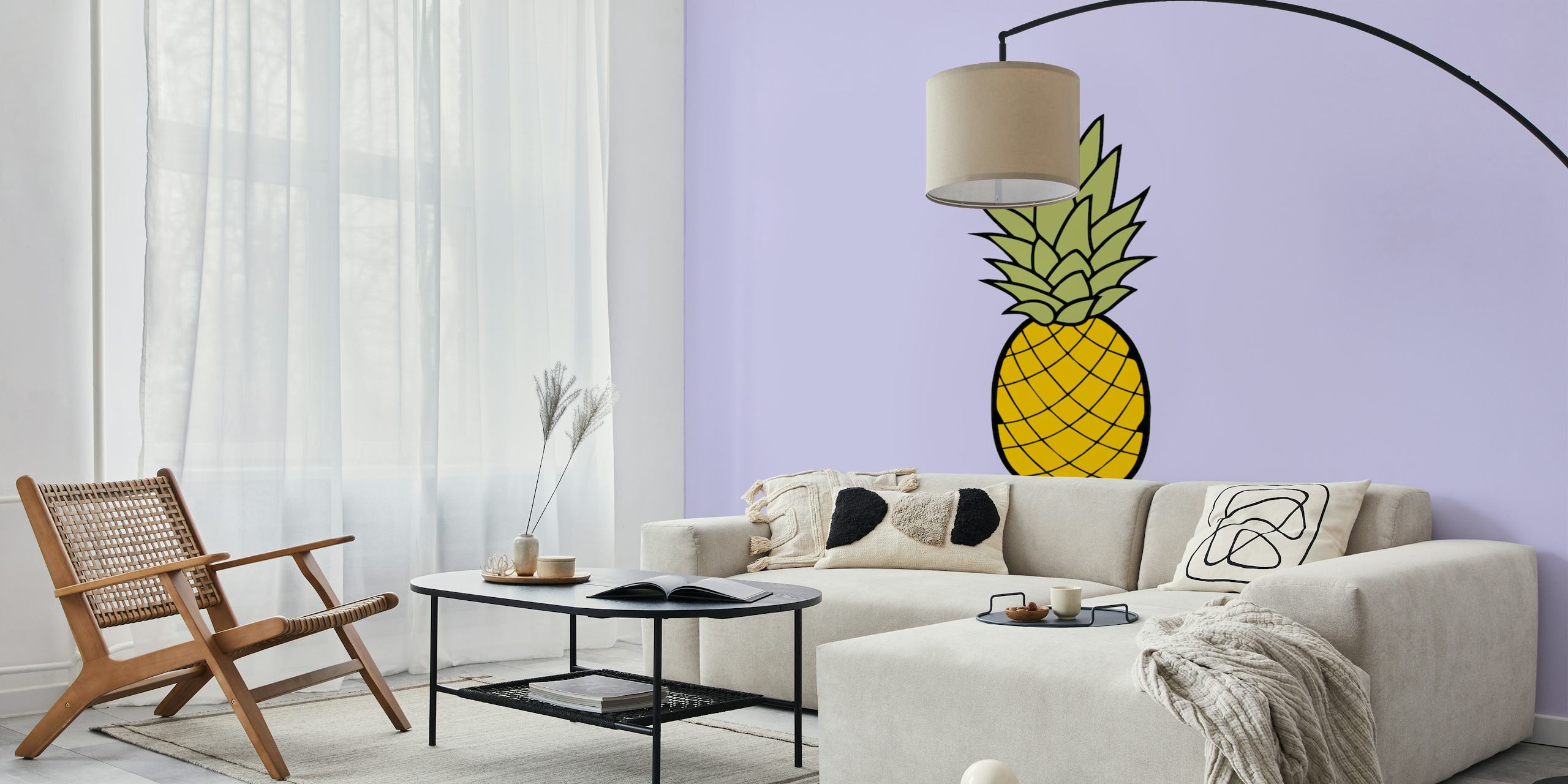 Pineapple tapet i et børneværelse