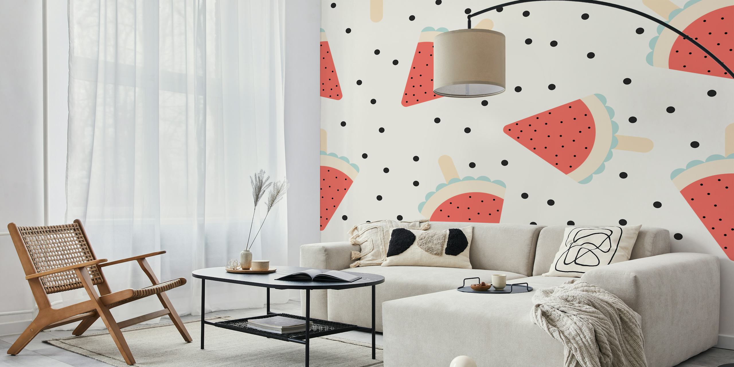 Watermelon popsicles behangontwerp