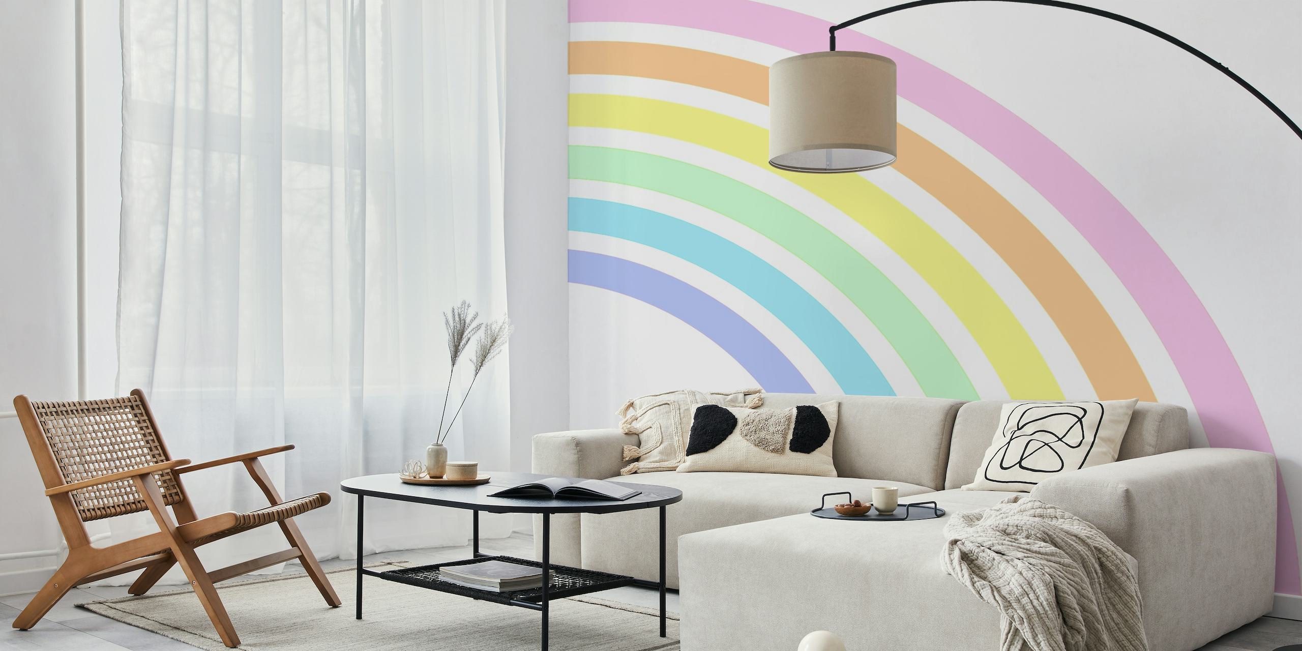 Pastel Half-Rainbow papel de parede