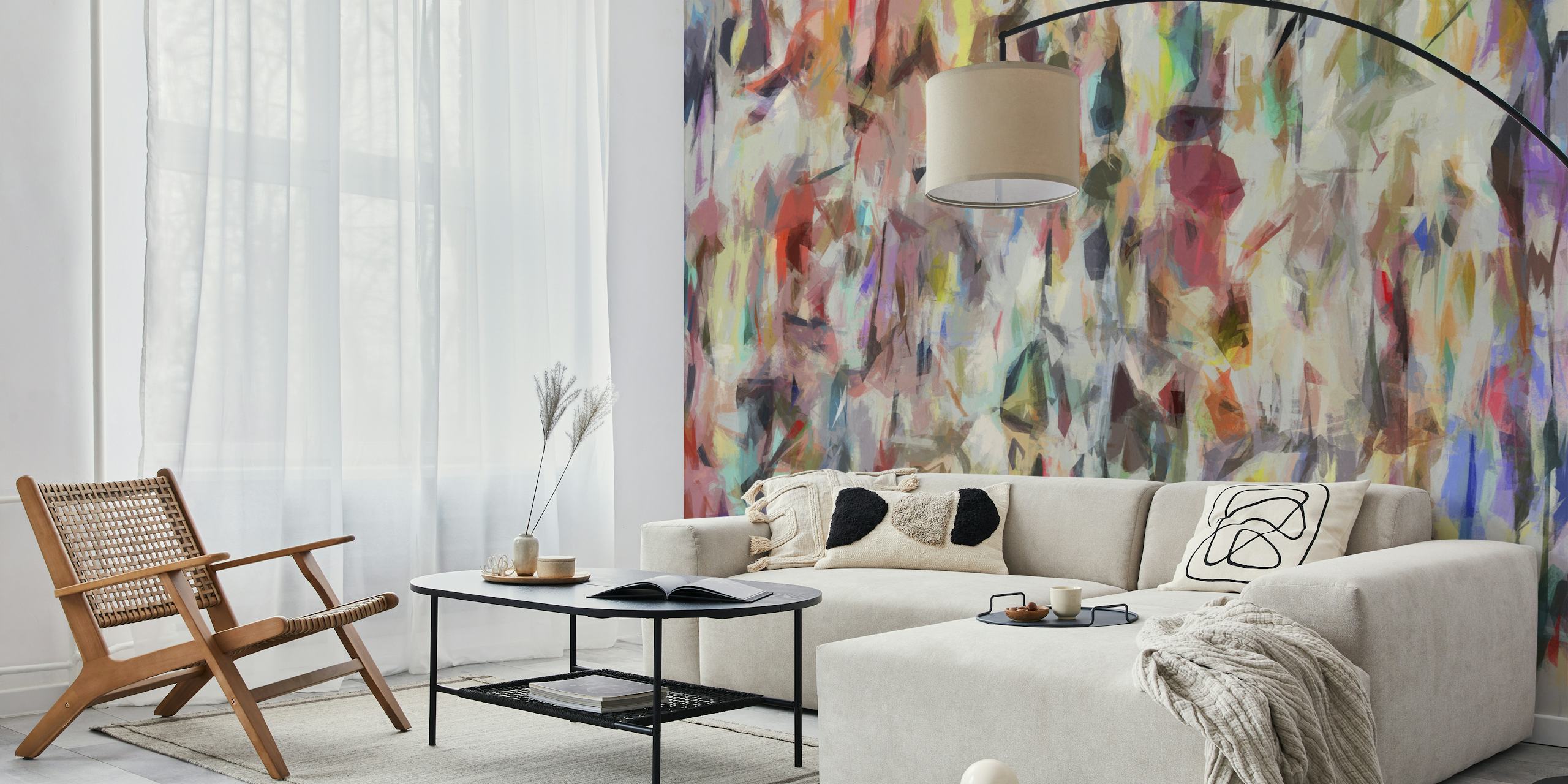 Colorful wallpaper featuring brushstroke design