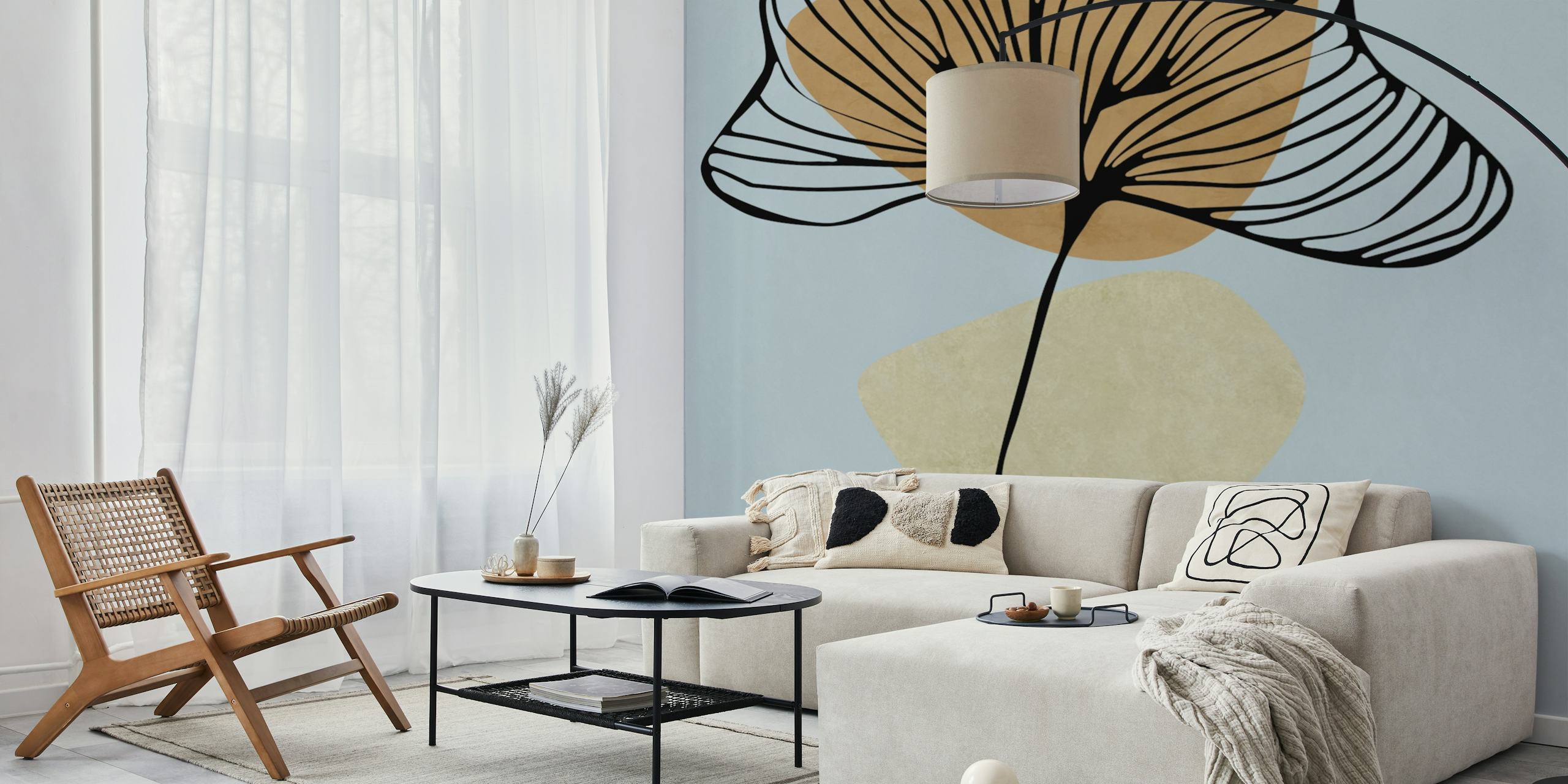 Dizajn zidne tapete Minimalist Garden u sobi