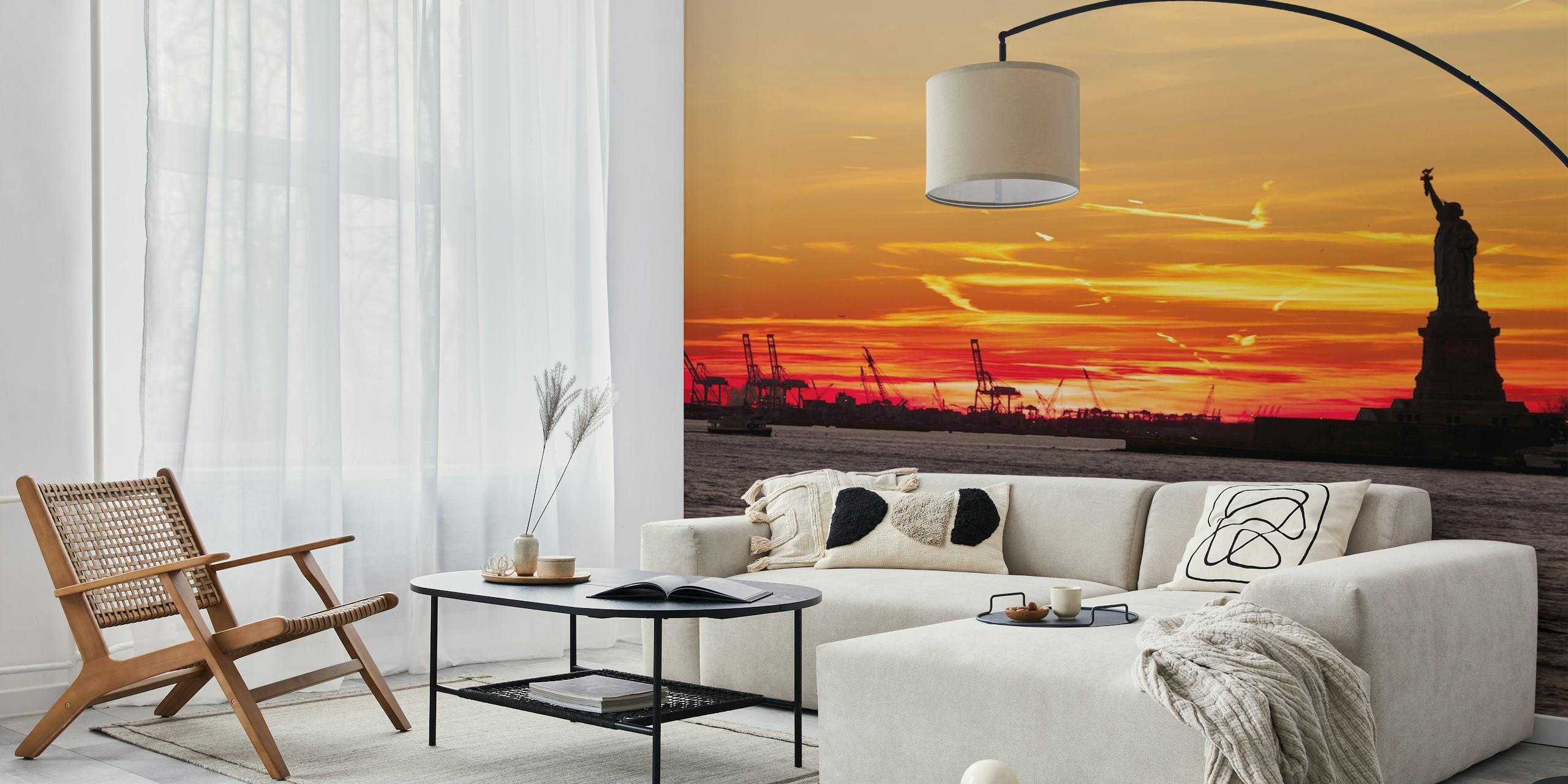 Statue of Liberty behang in een kamer