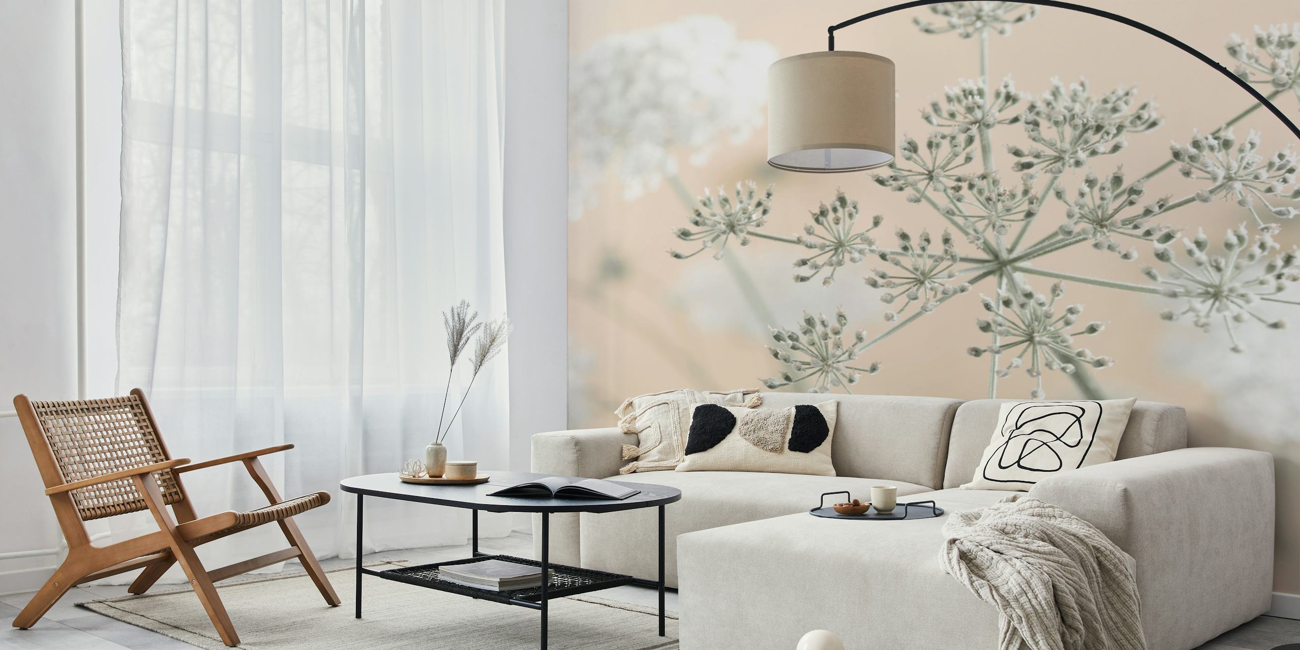 Papel de parede Cow Parsley Blossoms em um quarto
