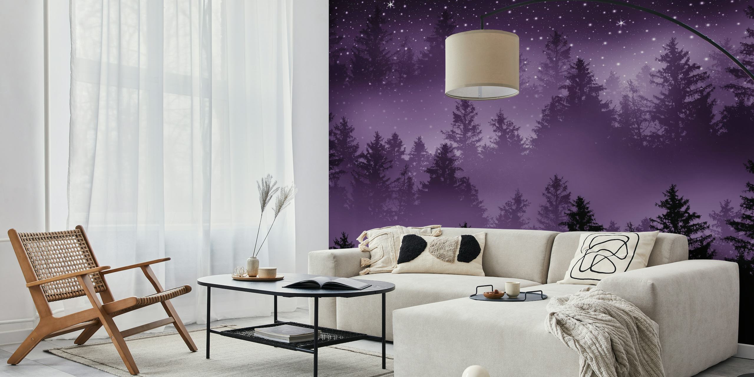 Purple Forest Galaxy Dream 1 behang