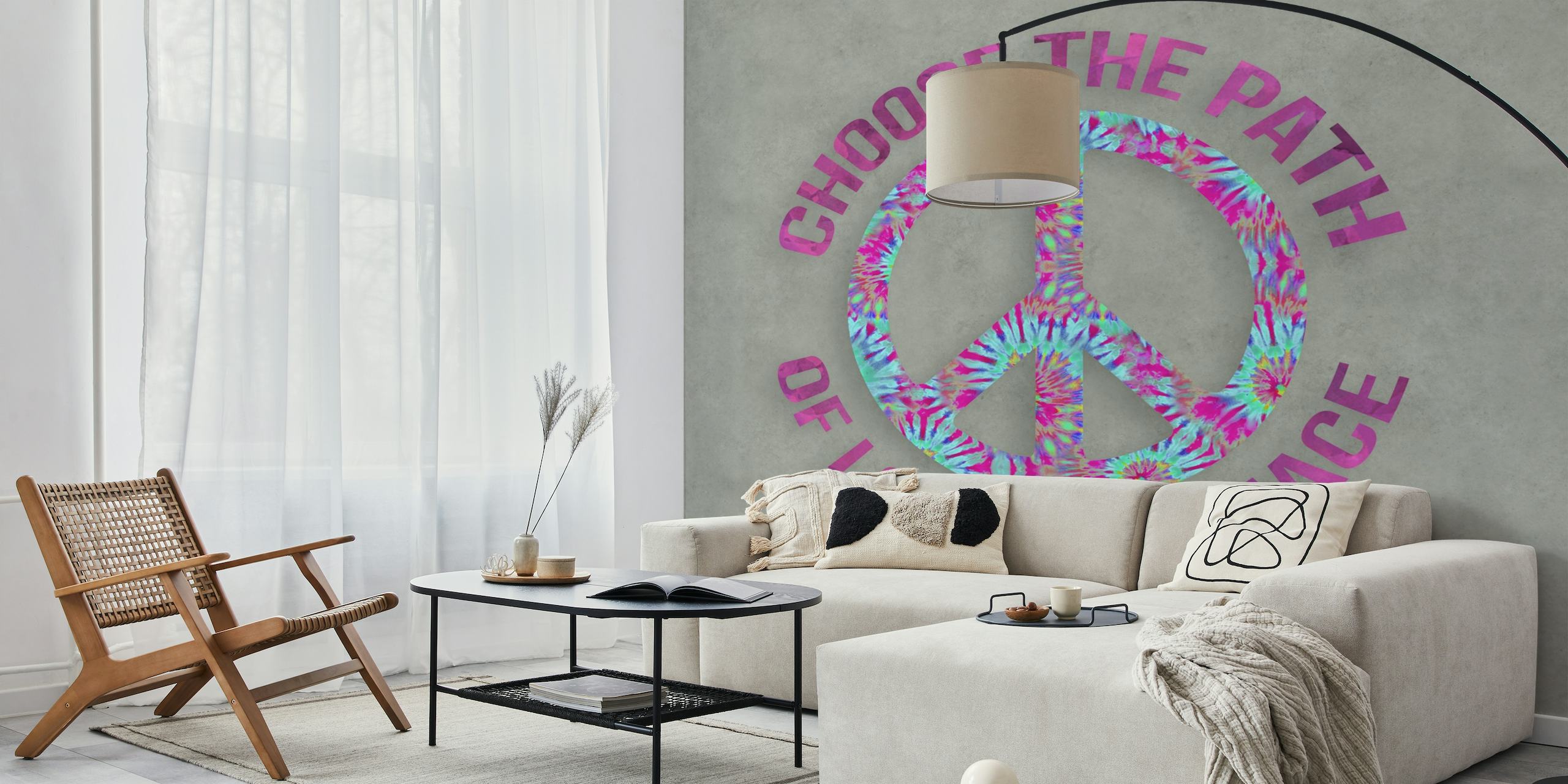 Groovy Hippie Style Peace Sign behang