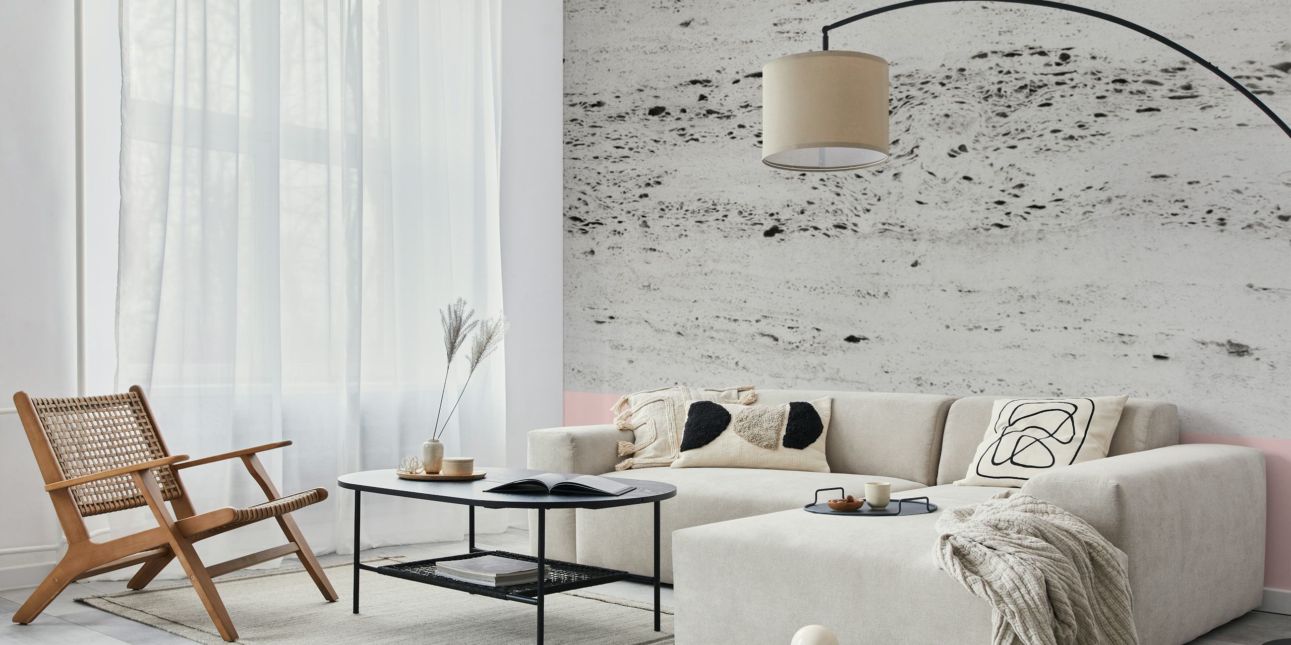 Papel de parede Blush on Concrete 1 em um quarto