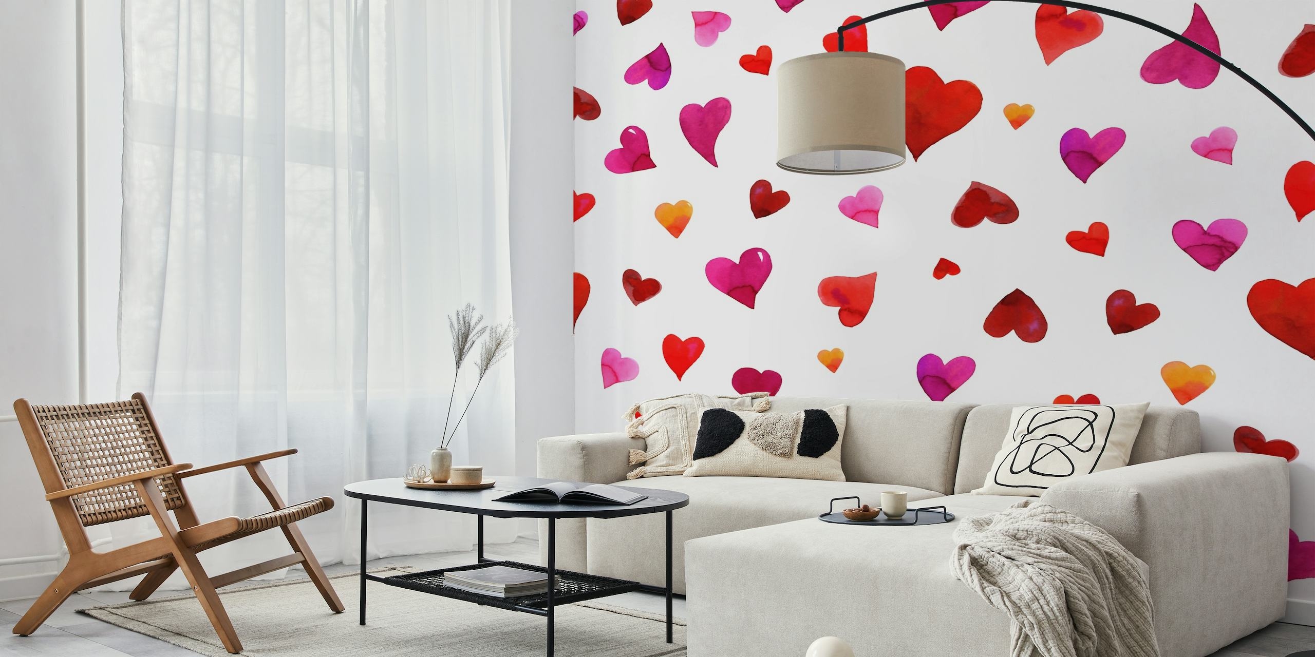 Valentines day hearts magenta wallpaper