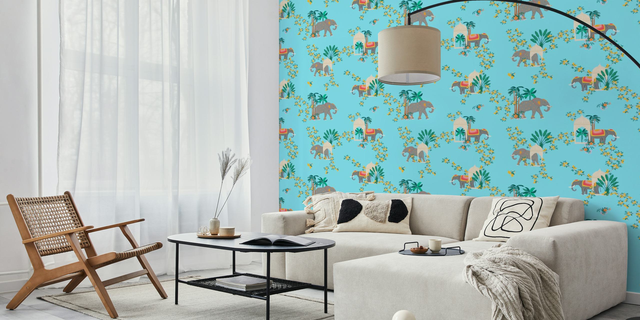 Pop Chinoiserie Elephants wallpaper
