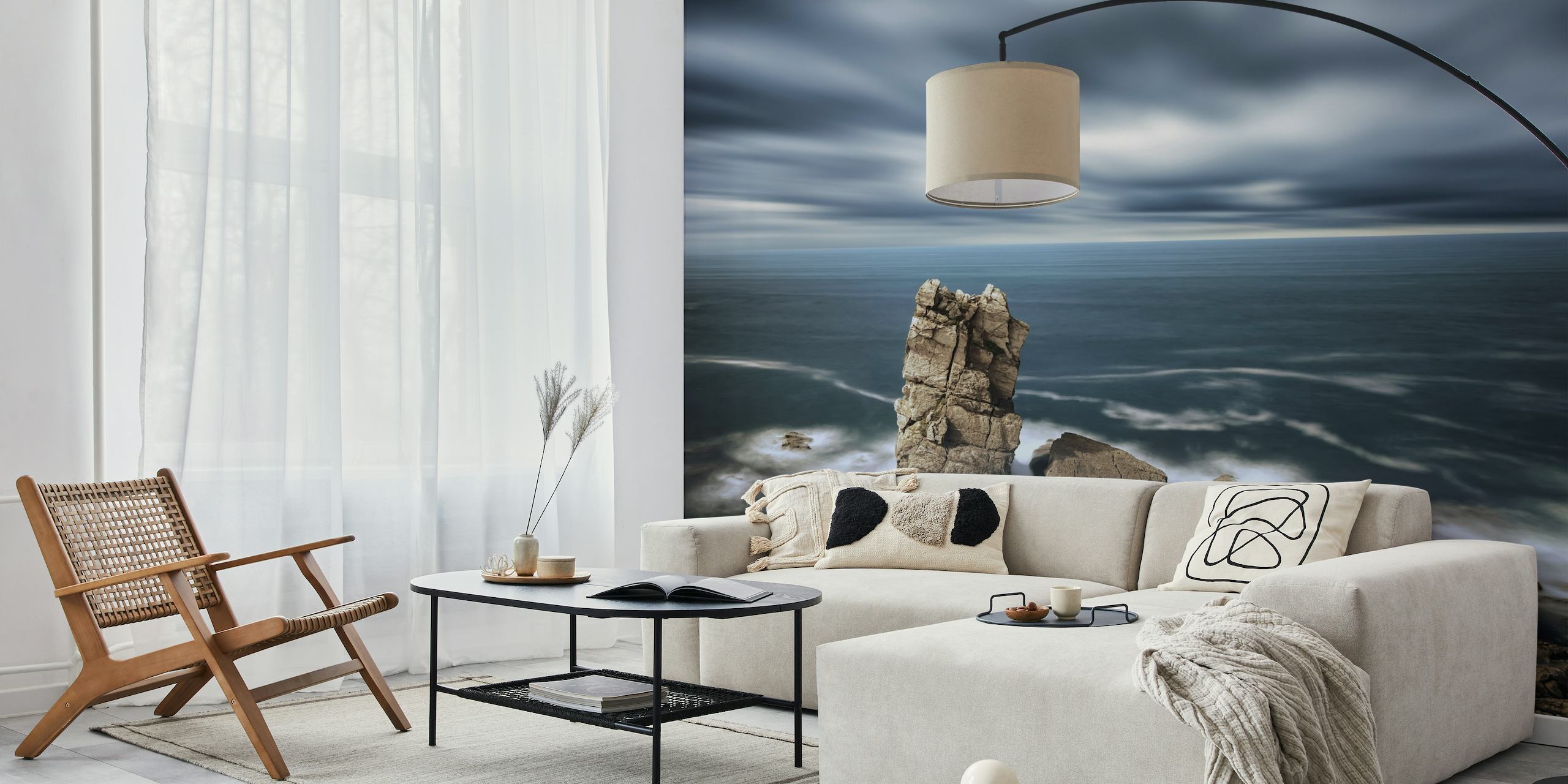 Dramatic seascape with rock formation in Spain, wall mural