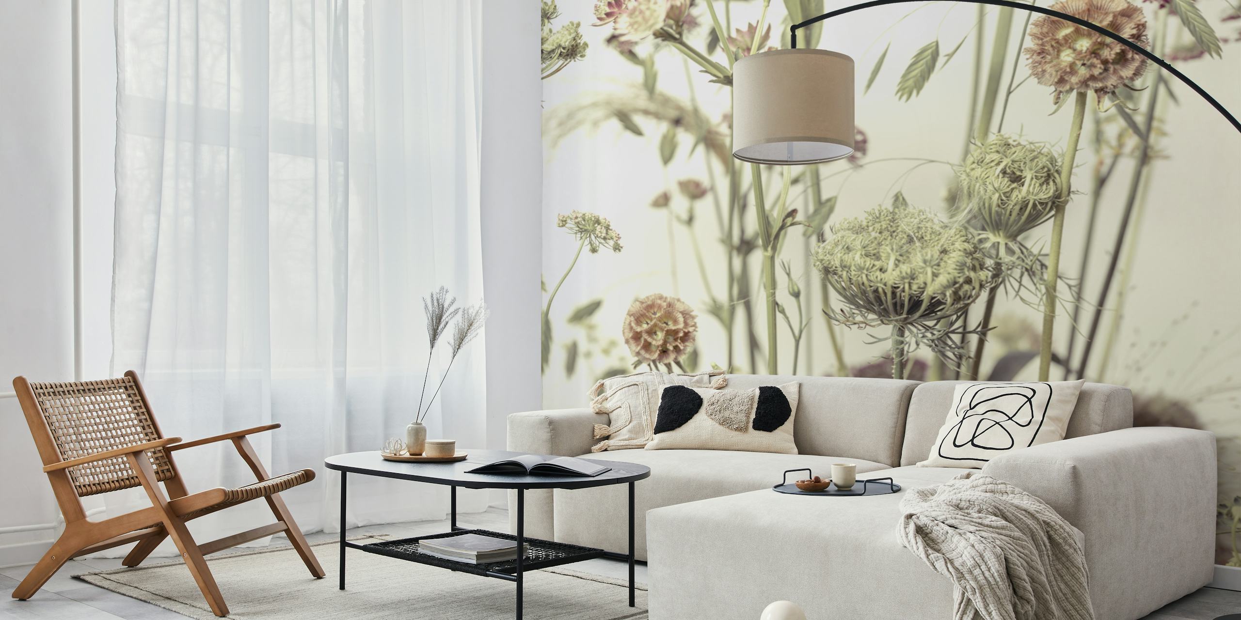 Wildflowers in soft pastel shades with a natural aesthetic wallpaper