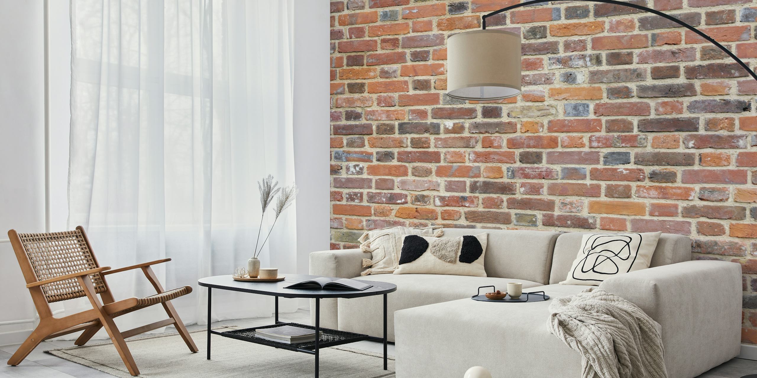 Rustic Brick Wall tapet i ett rum