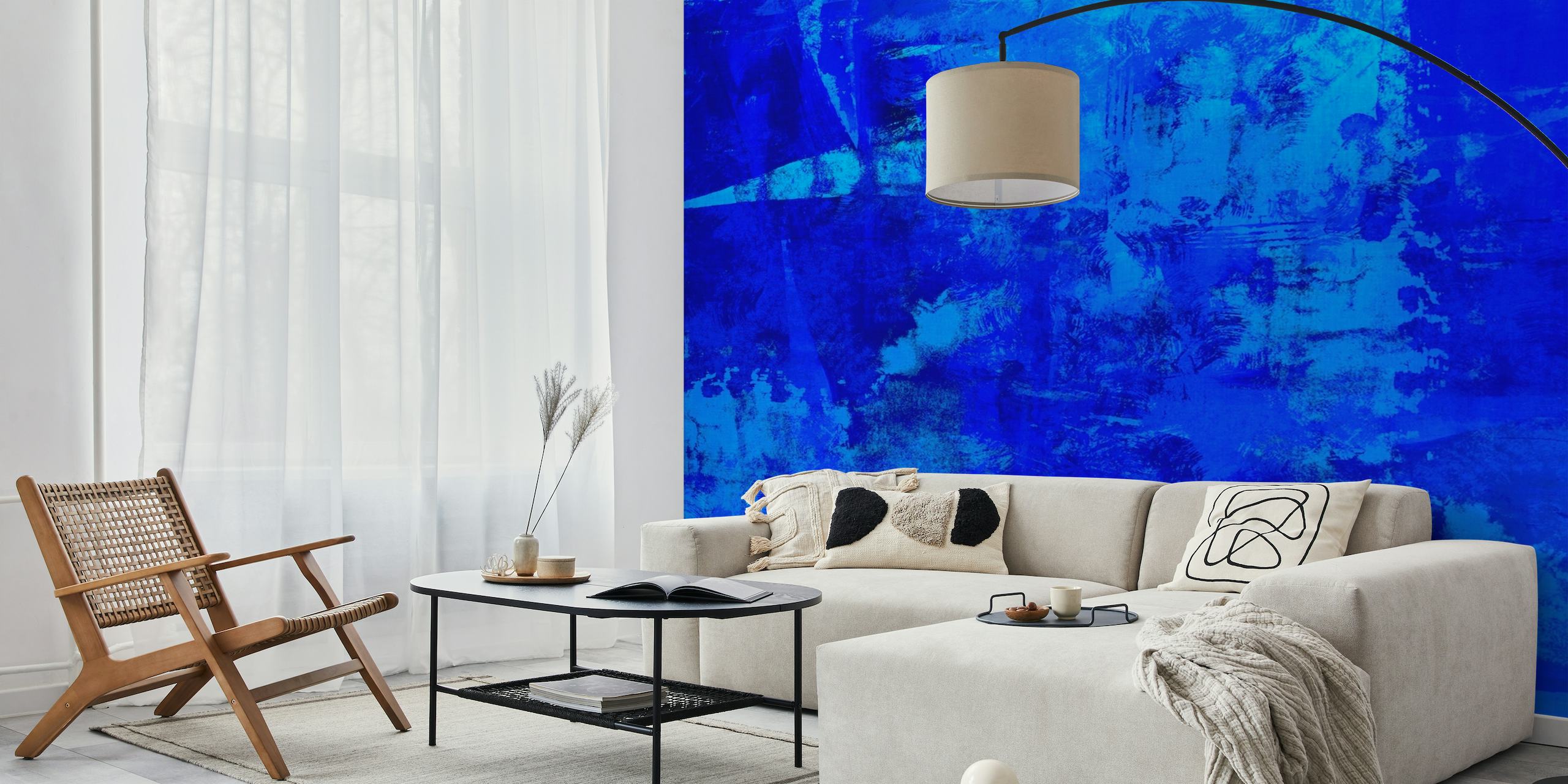 Grunge texture ocean blue wallpaper