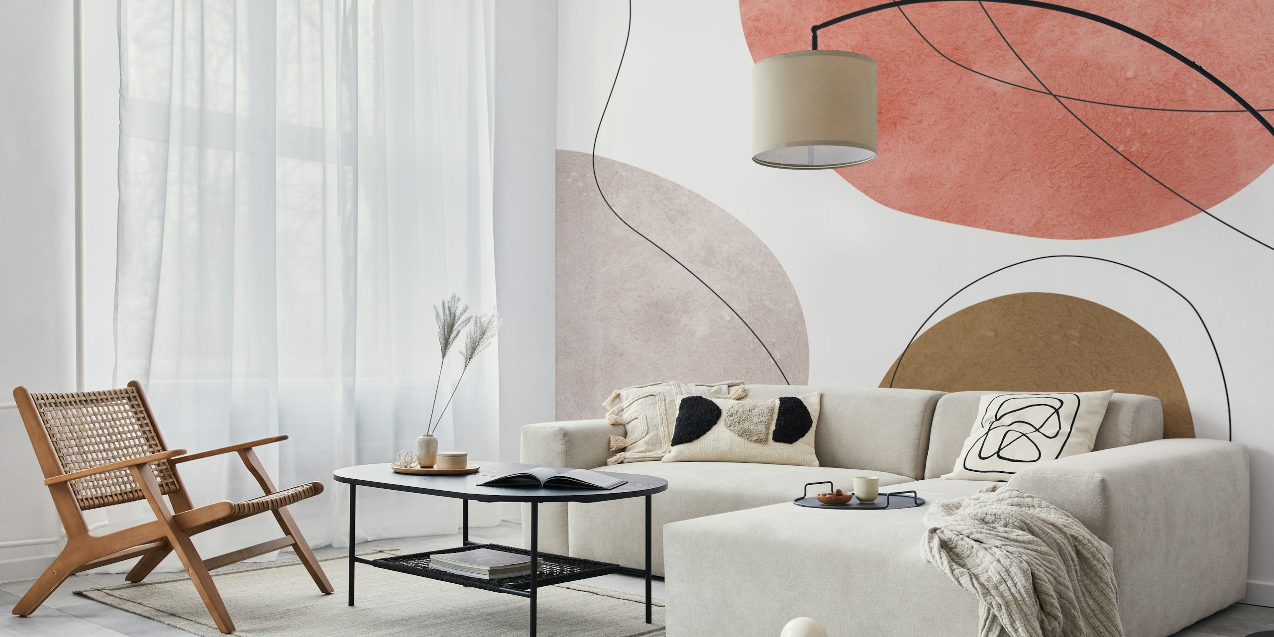 Design de papel de parede Abstract and expressionist em um quarto