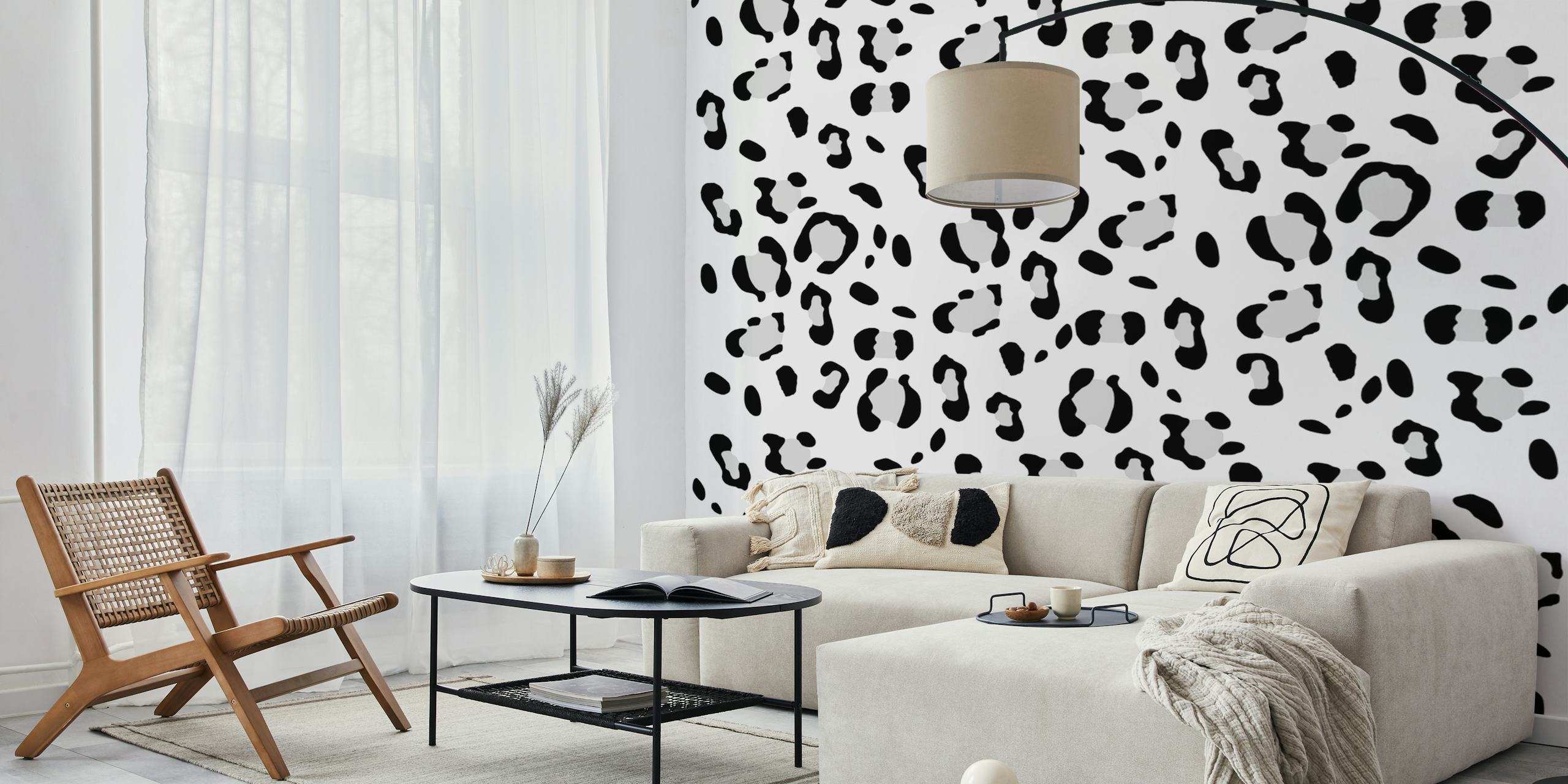 Leopard print pattern wall mural for modern and sophisticated interior decoration