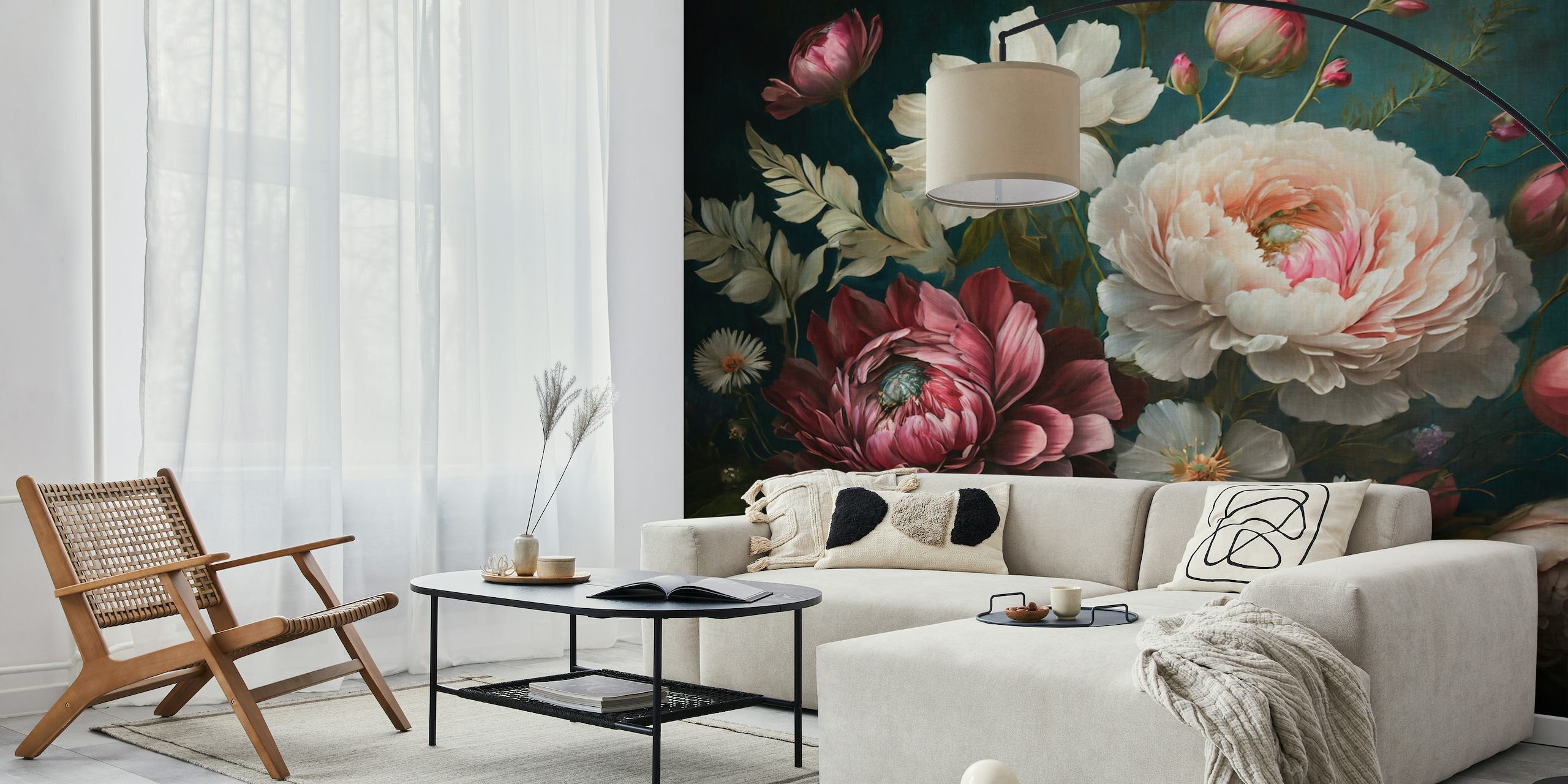 Baroque flowers wallpaper