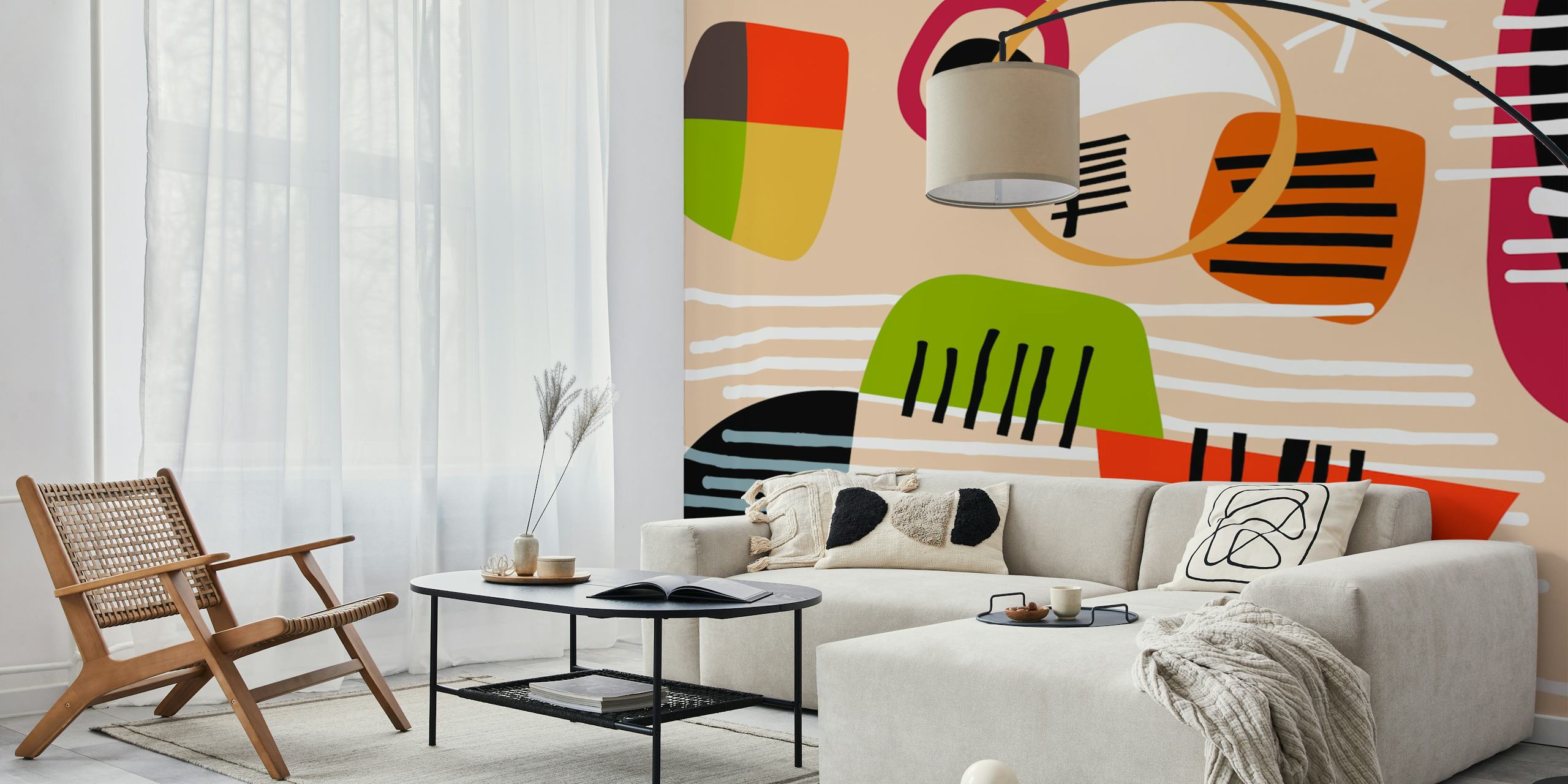 Kolorowy abstrakcyjny design w pokoju