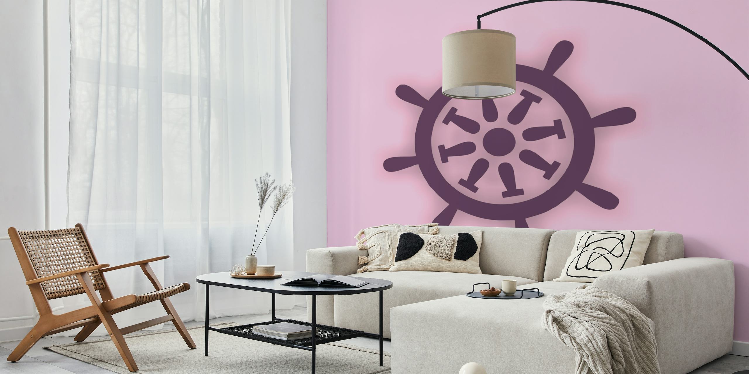 Pastel Pink Plum Rudder wallpaper