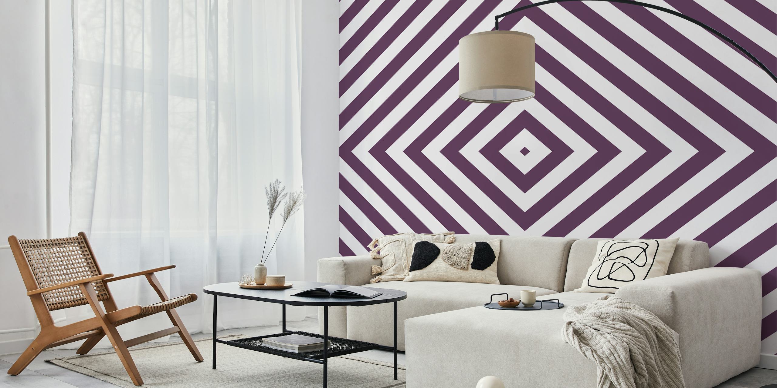 Purple y white patrón geométrico wallpaper pattern