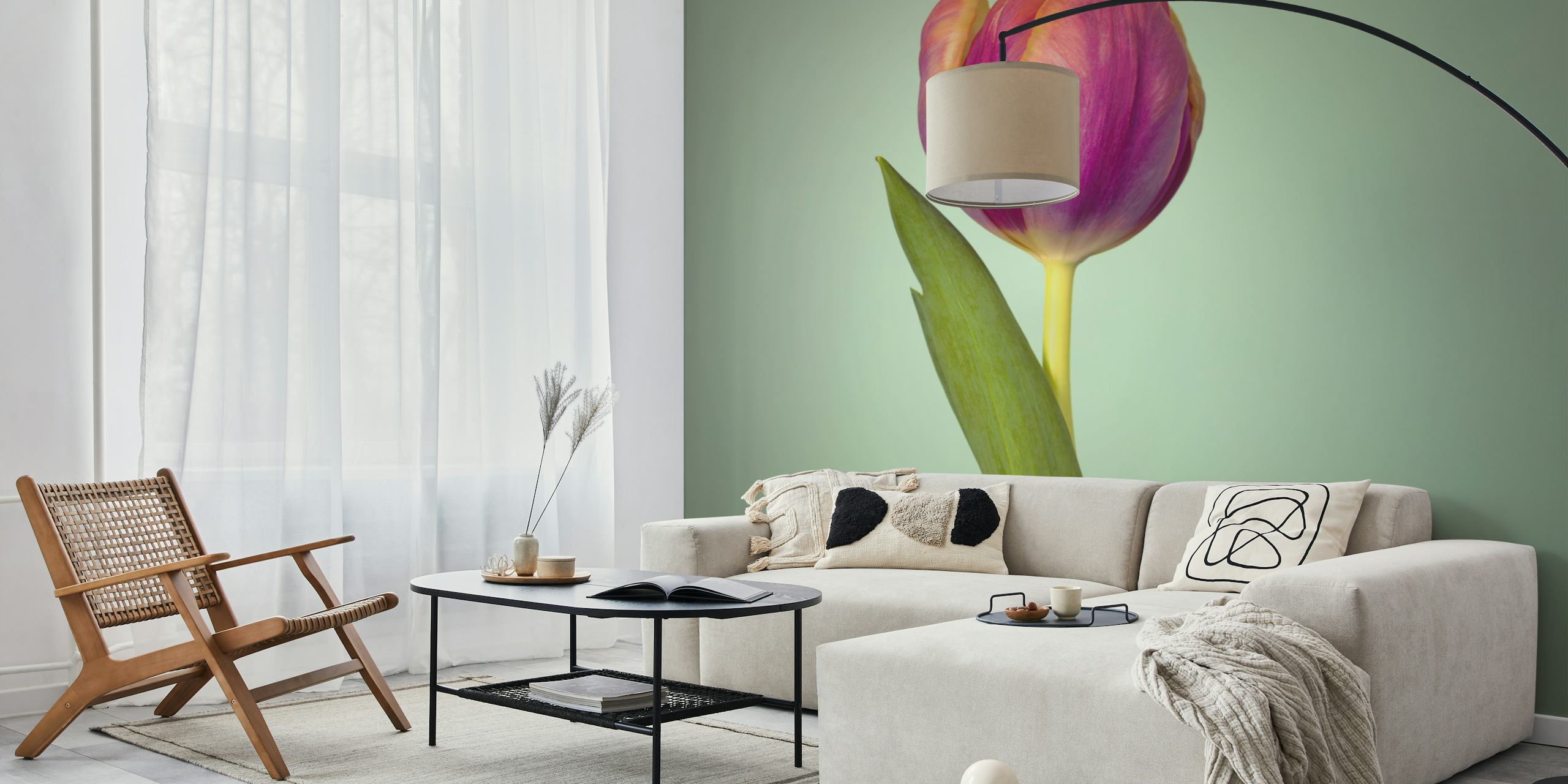 Single Tulip Flower tapet i et rom