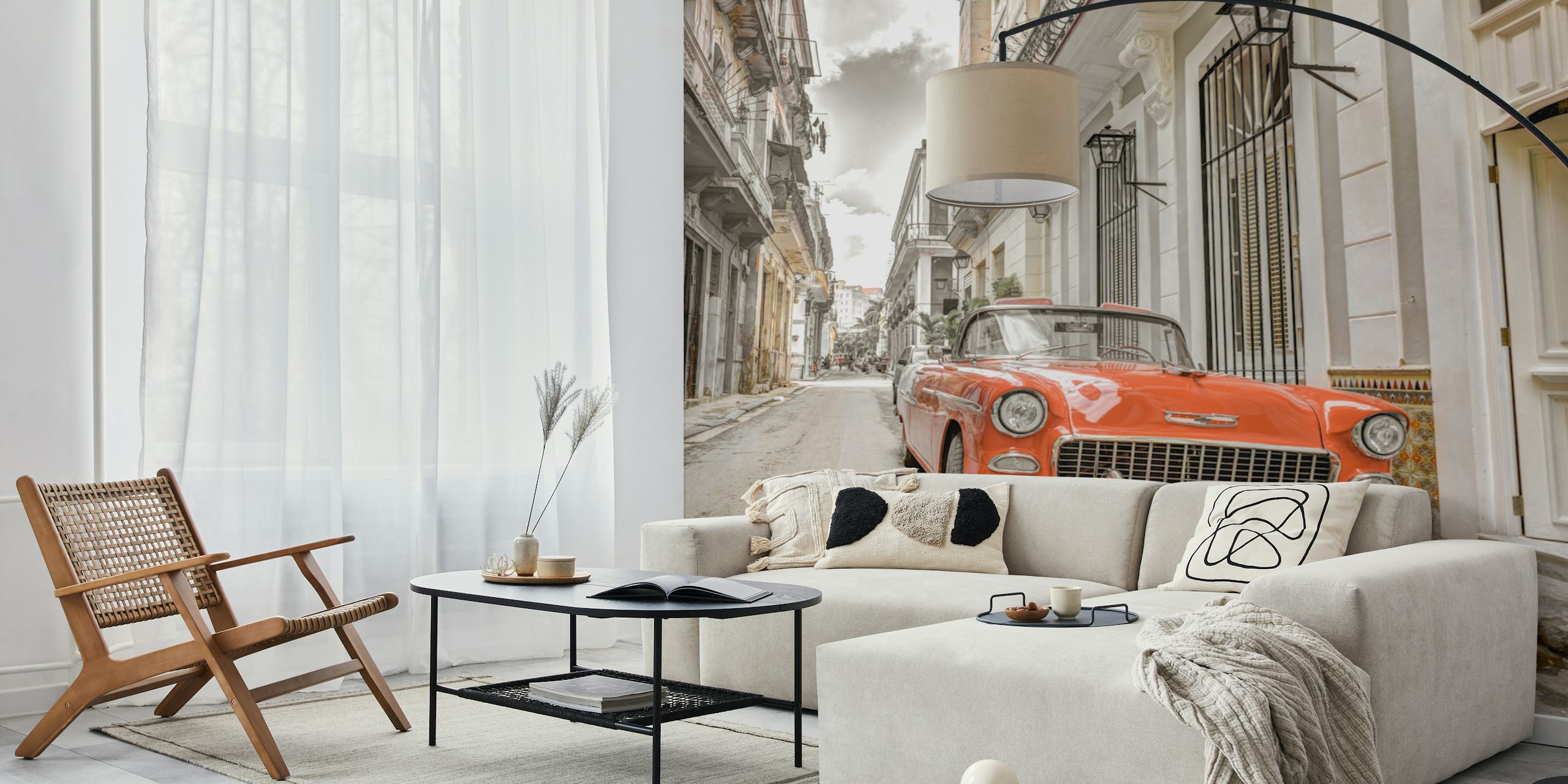 Papel pintado Classic Charm en una habitación elegante