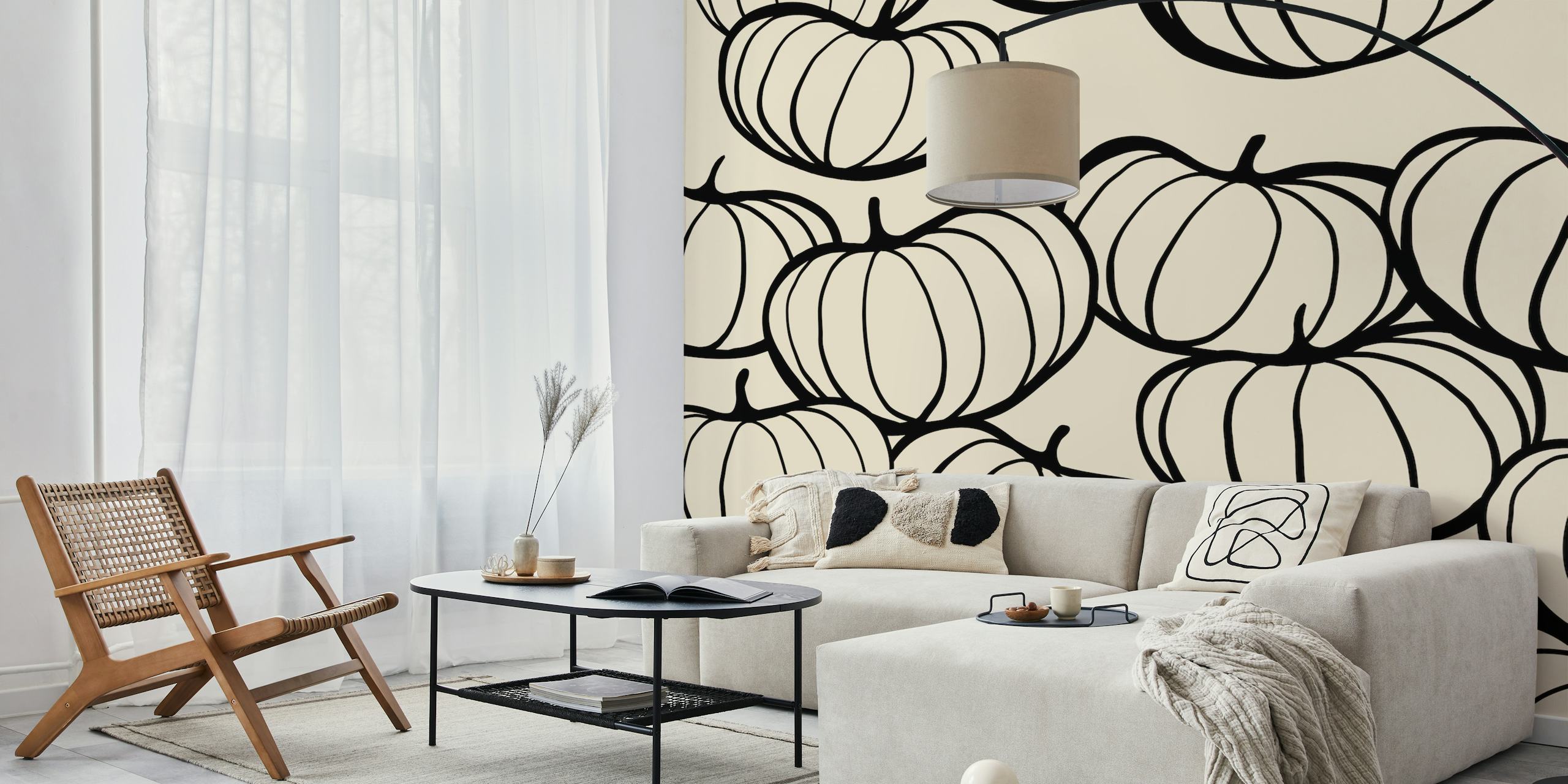 Retro Pumpkin Fall tapeta u sobi