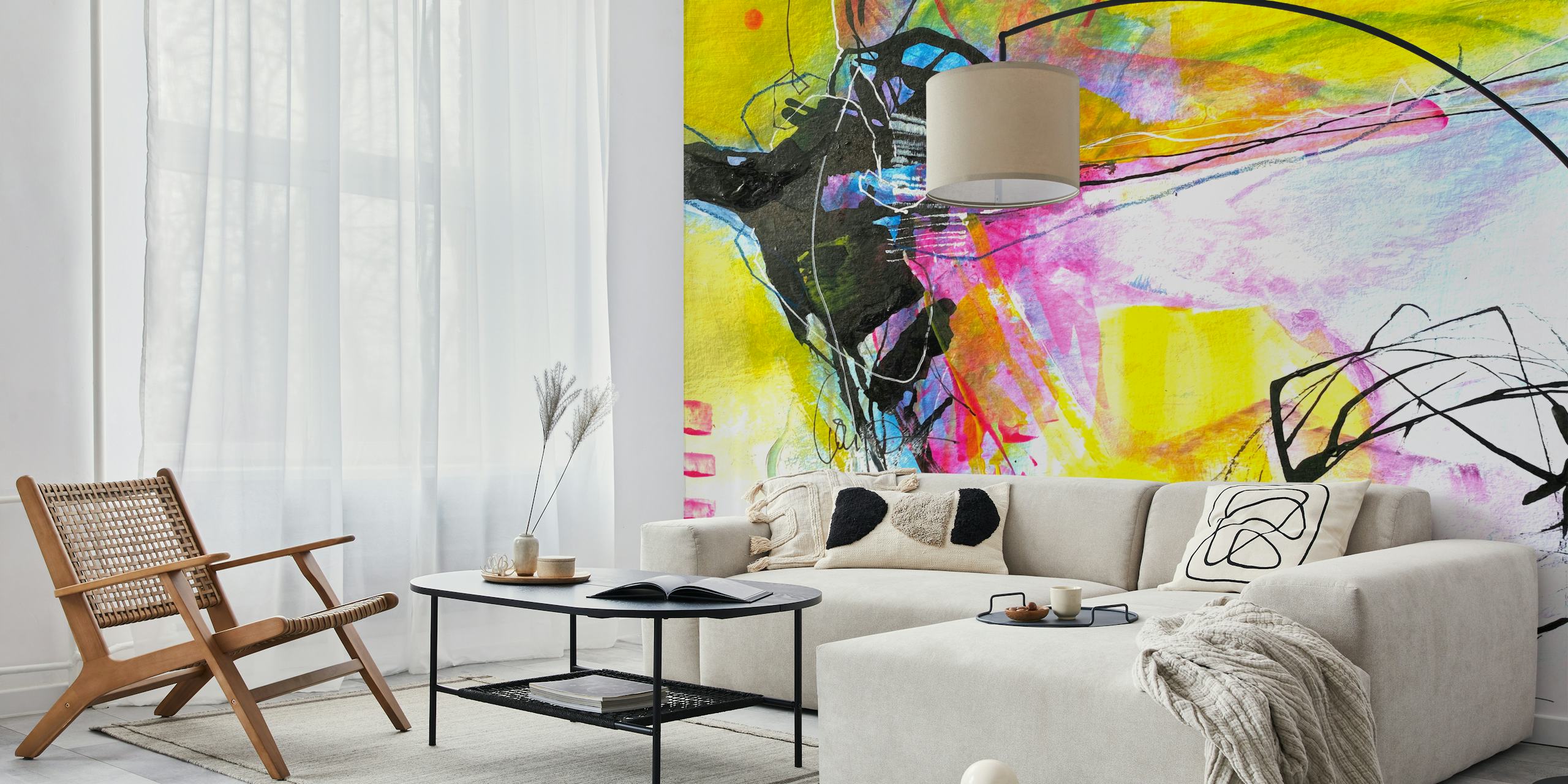 Coupdecoeur Abstract Painting wallpaper in a room