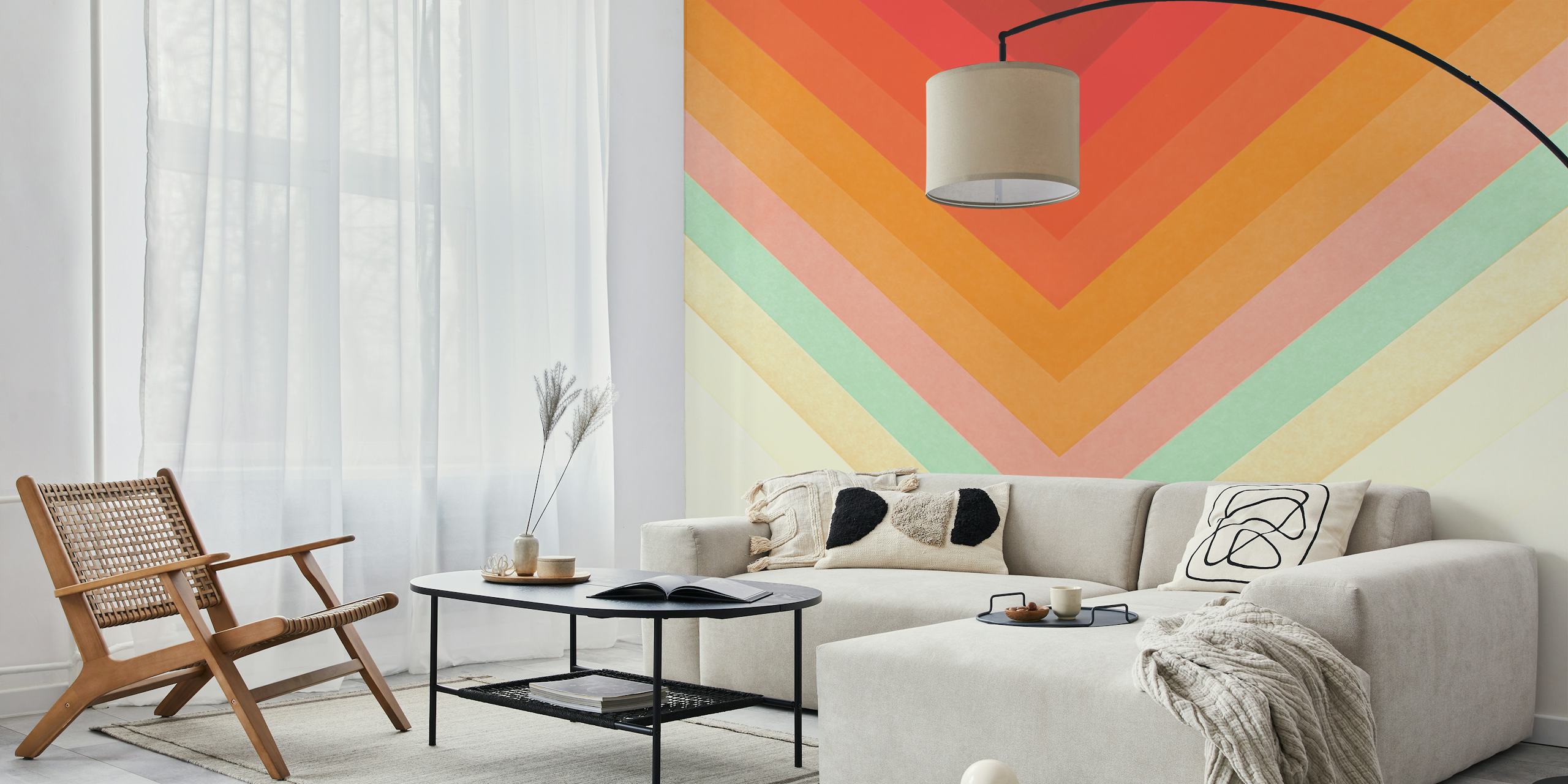 Papel pintado Magic Chevrons en una habitación