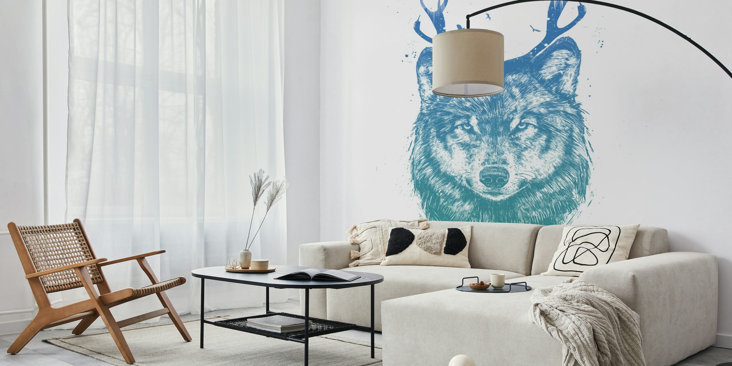 Deer wolf wallpaper