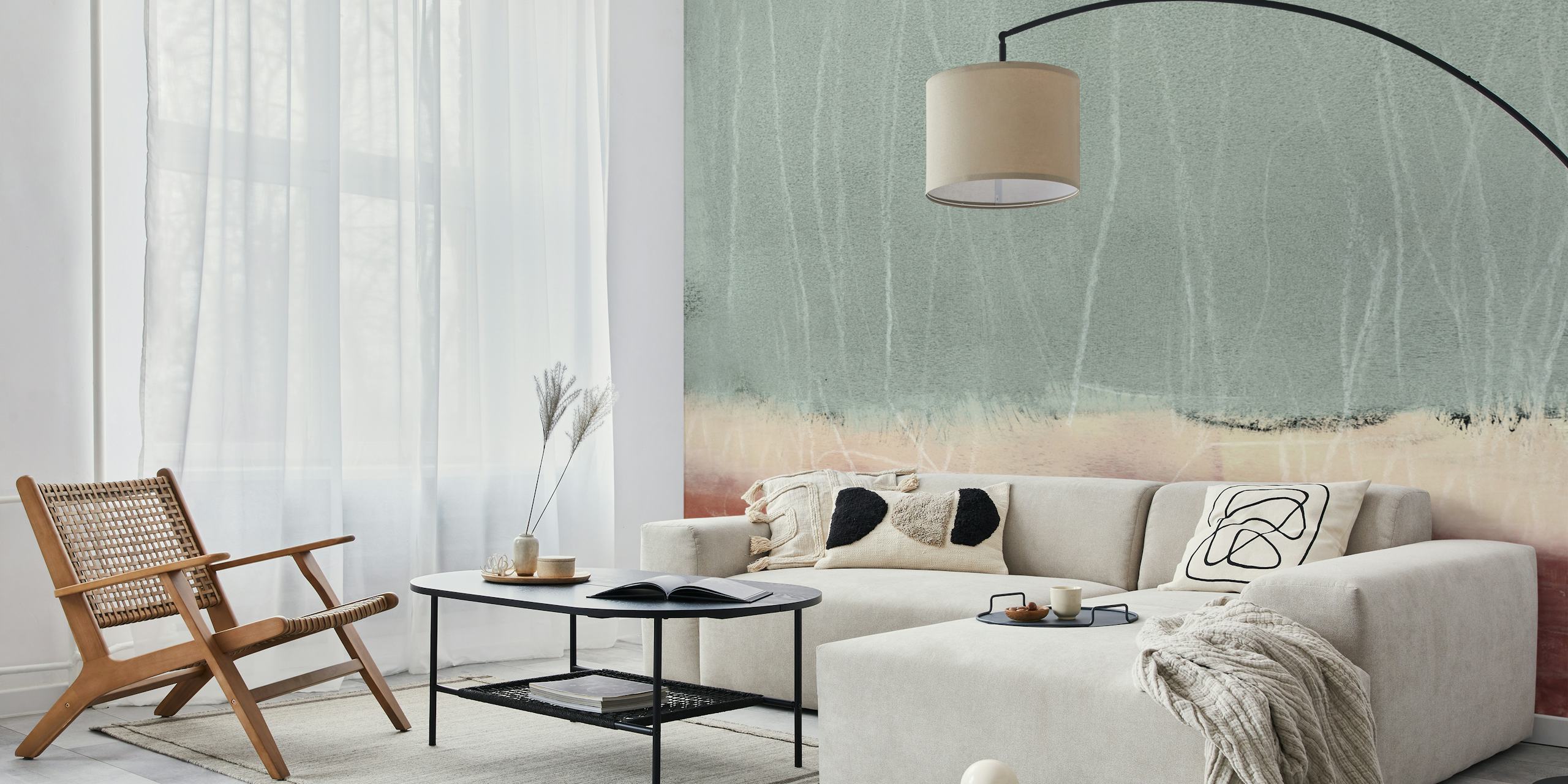 Color and texture study wallpaper in a room
