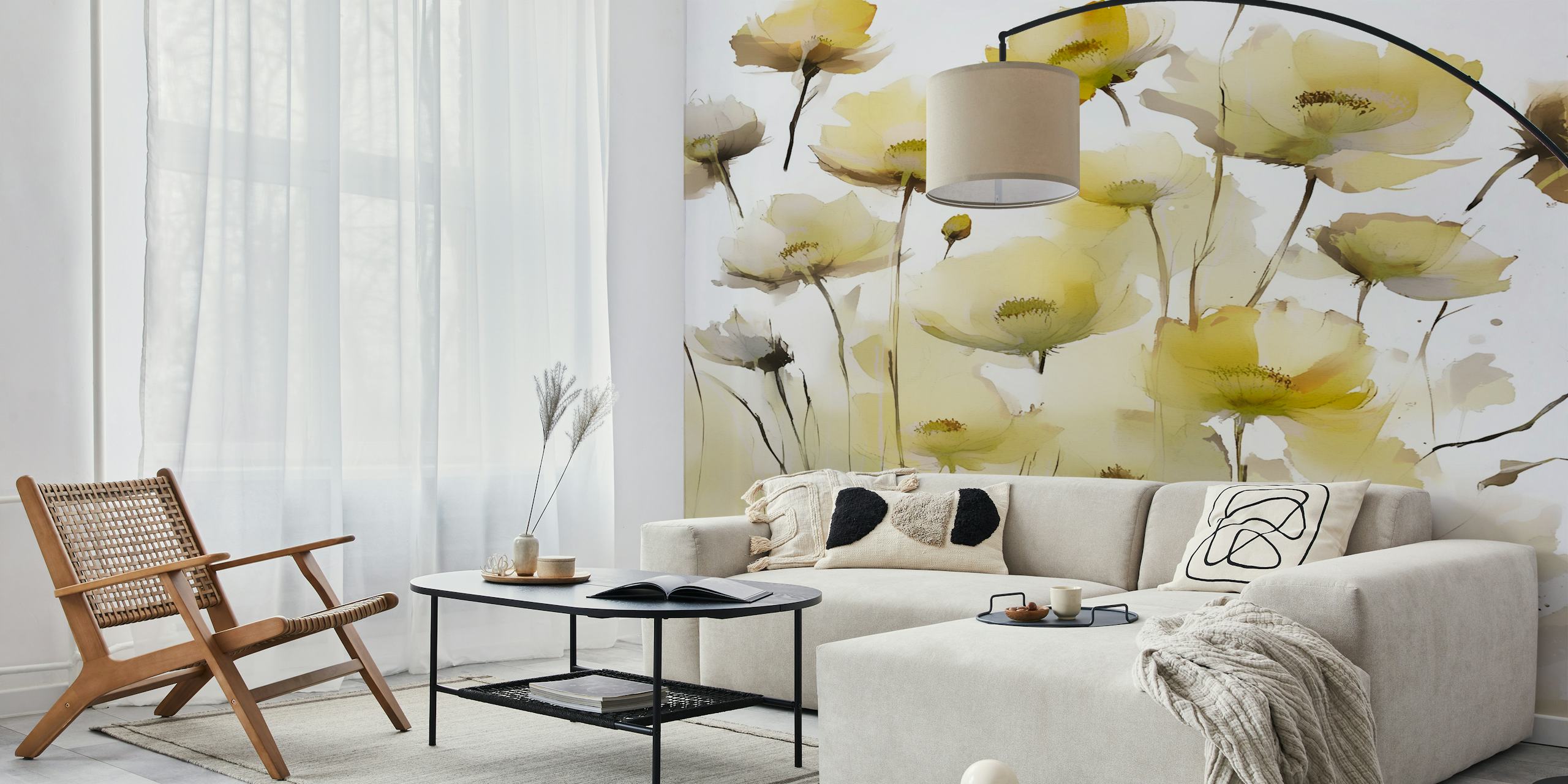 Ταπετσαρία Sunrise Wildflowers σε δωμάτιο