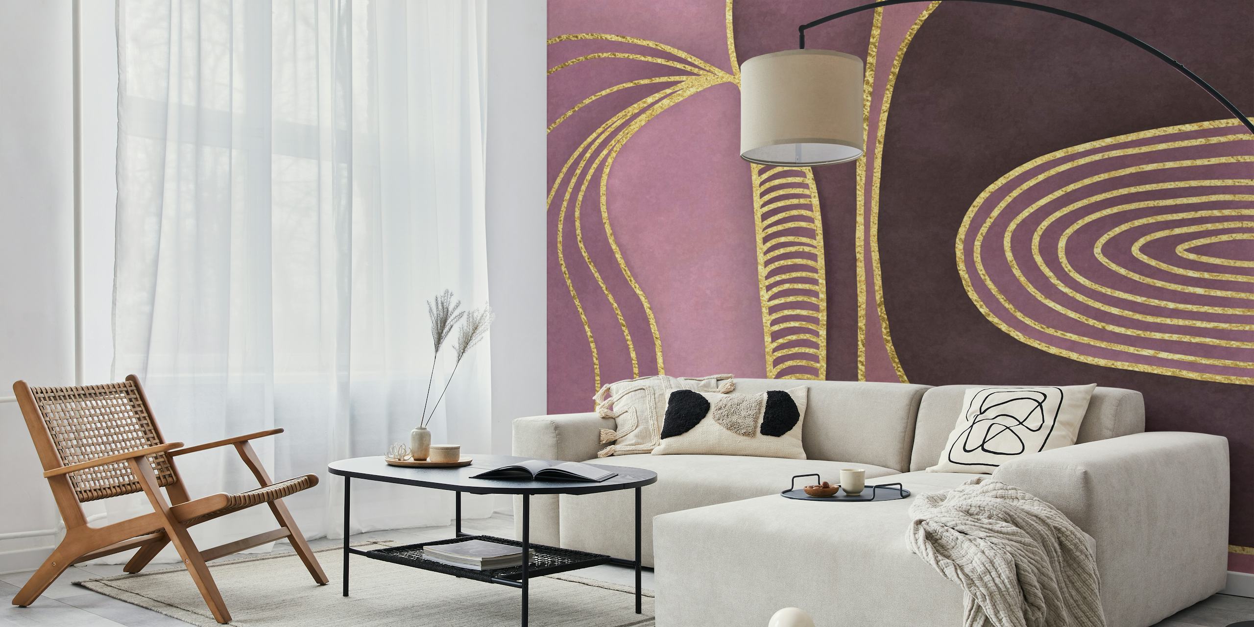 Tapeta Mid century art v stylovém pokoji