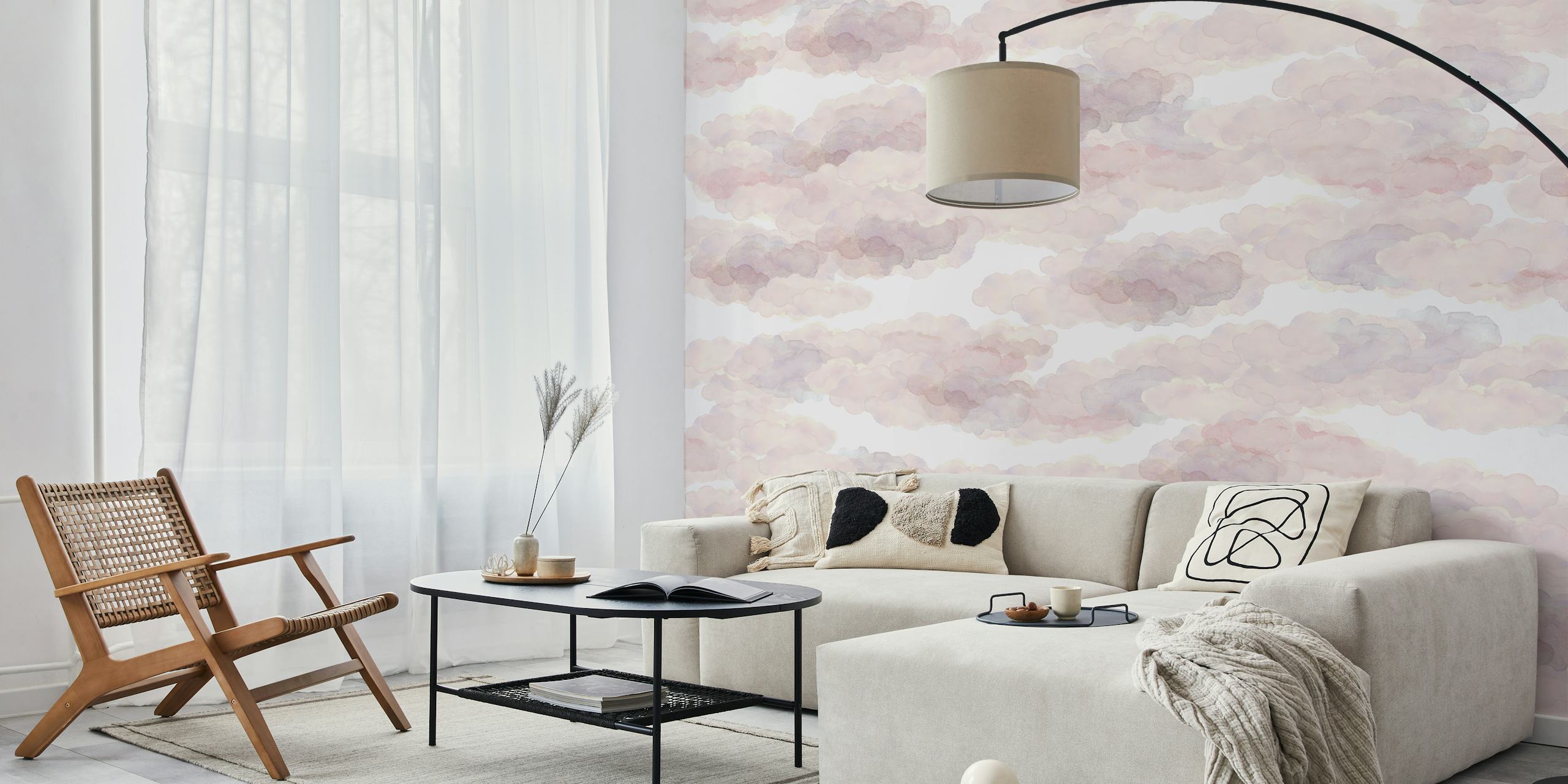 Thick Puffy Clouds behang in een kamer