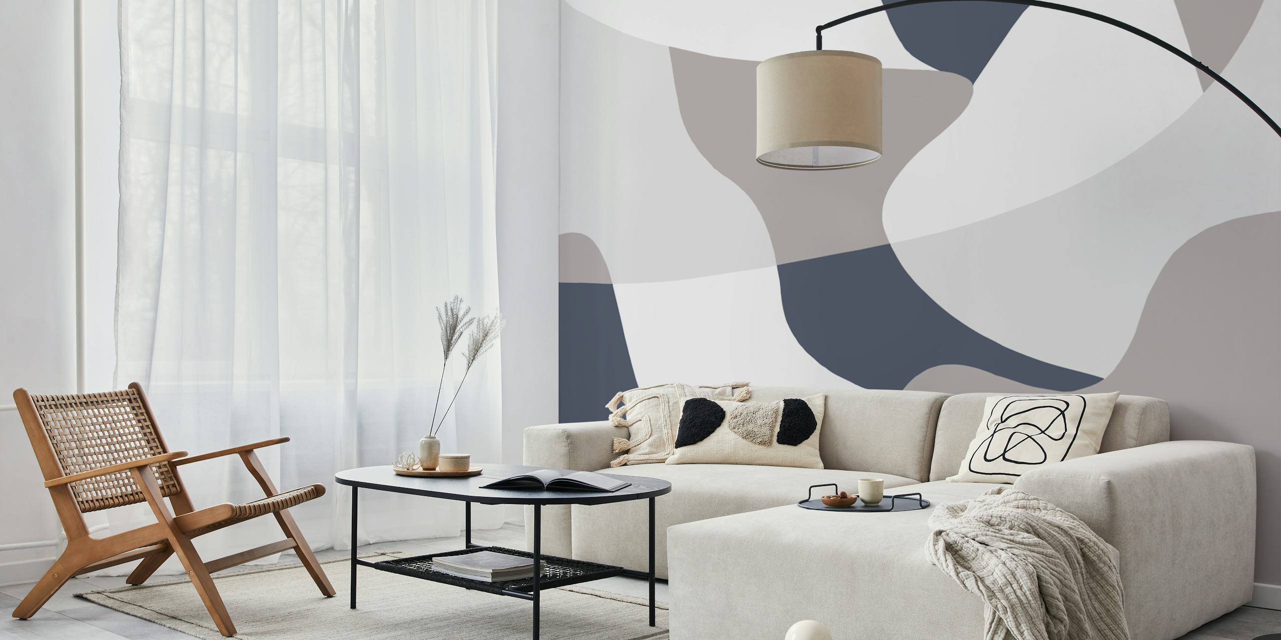 Modern wallpaper with abstract organic shapes