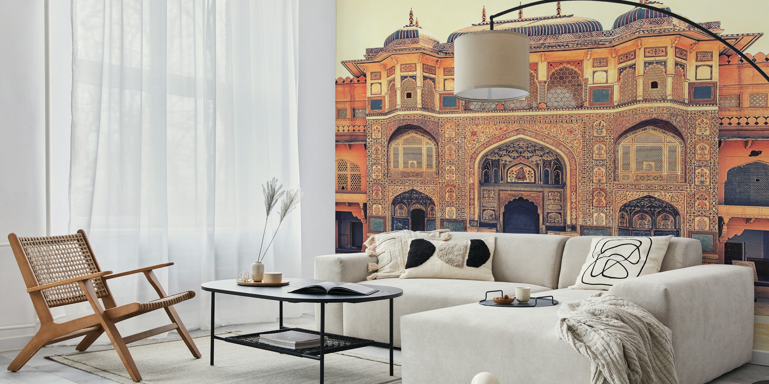 Papel de parede Amber Fort in Jaipur em um ambiente de quarto