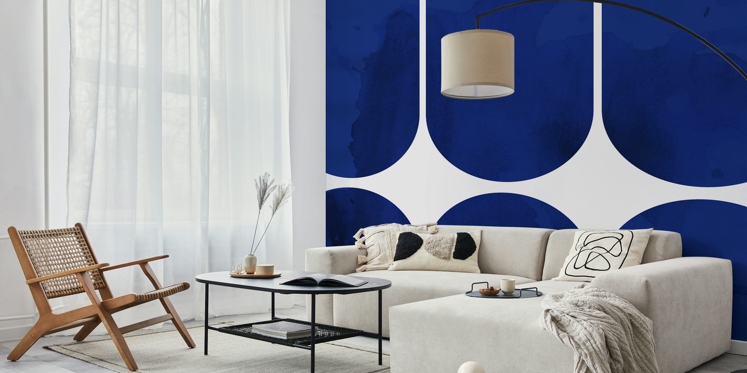 Tapeta Minimal Mid-Century Arches u sobi