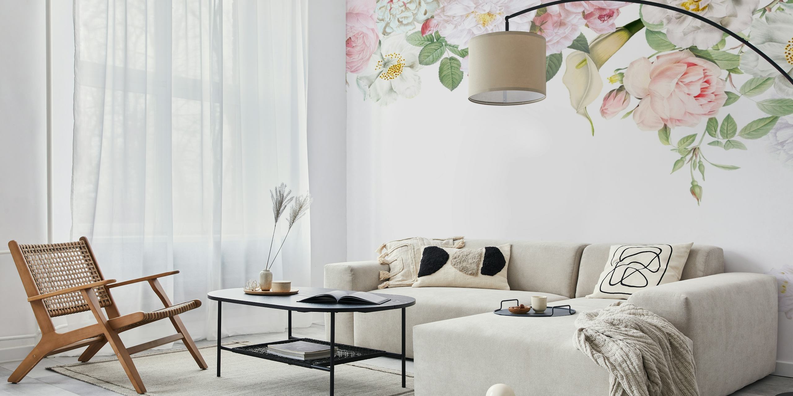 Antique Lush Opulent Roses pozadina u sobi