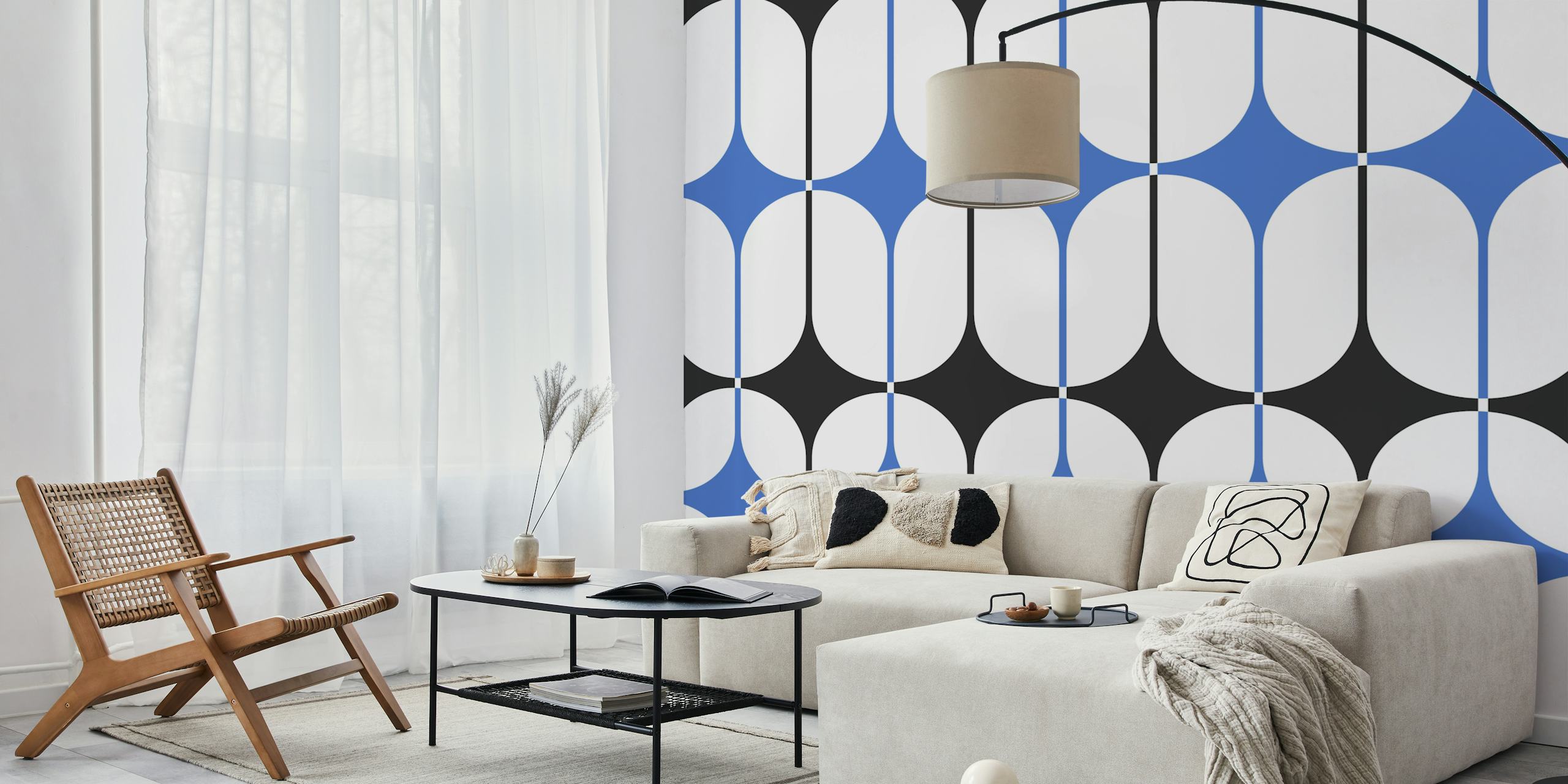 Mid-Century Modern Star Vibes tapetti huoneessa