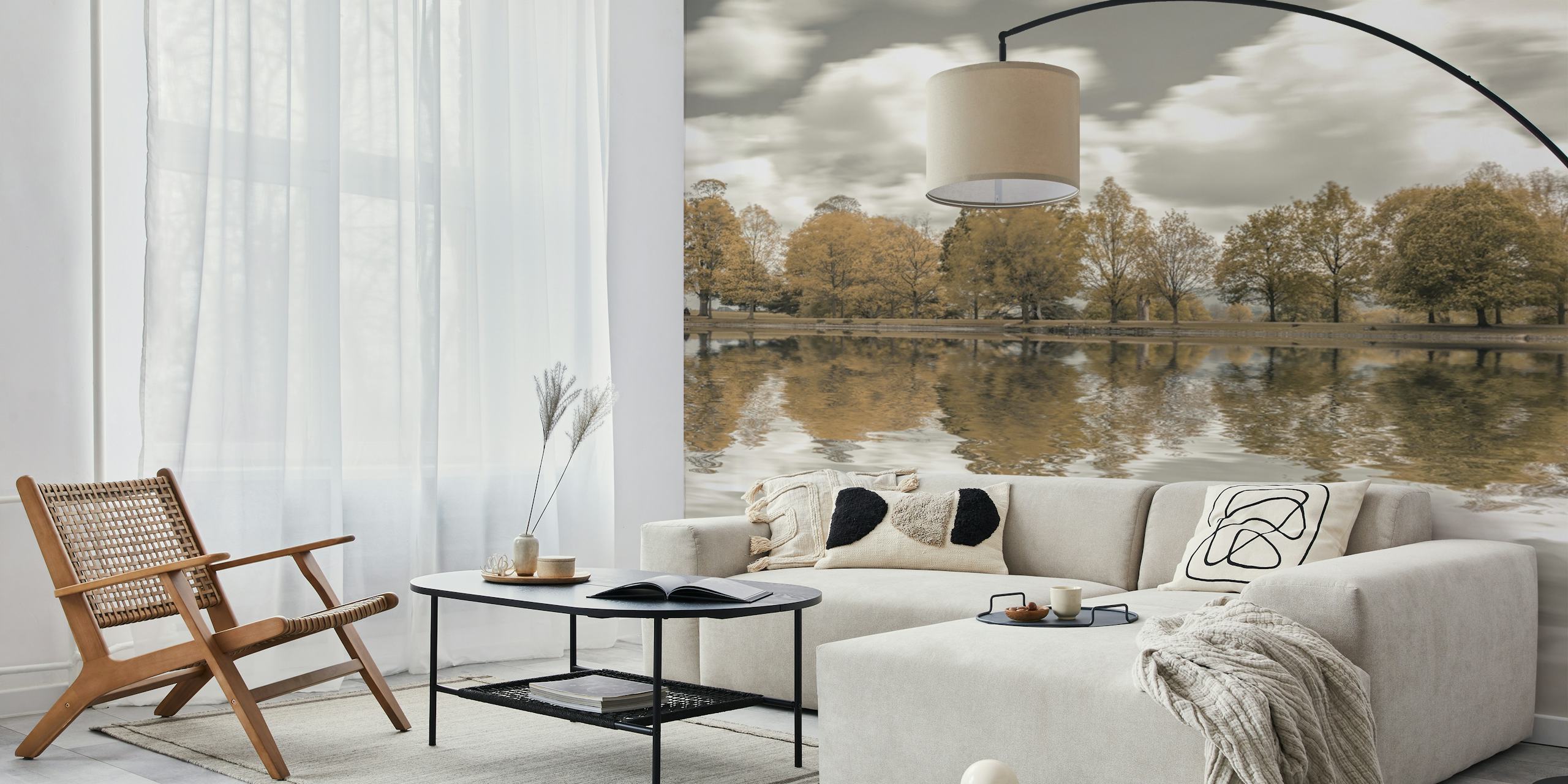 Lakeside Trees tapeta u sobi