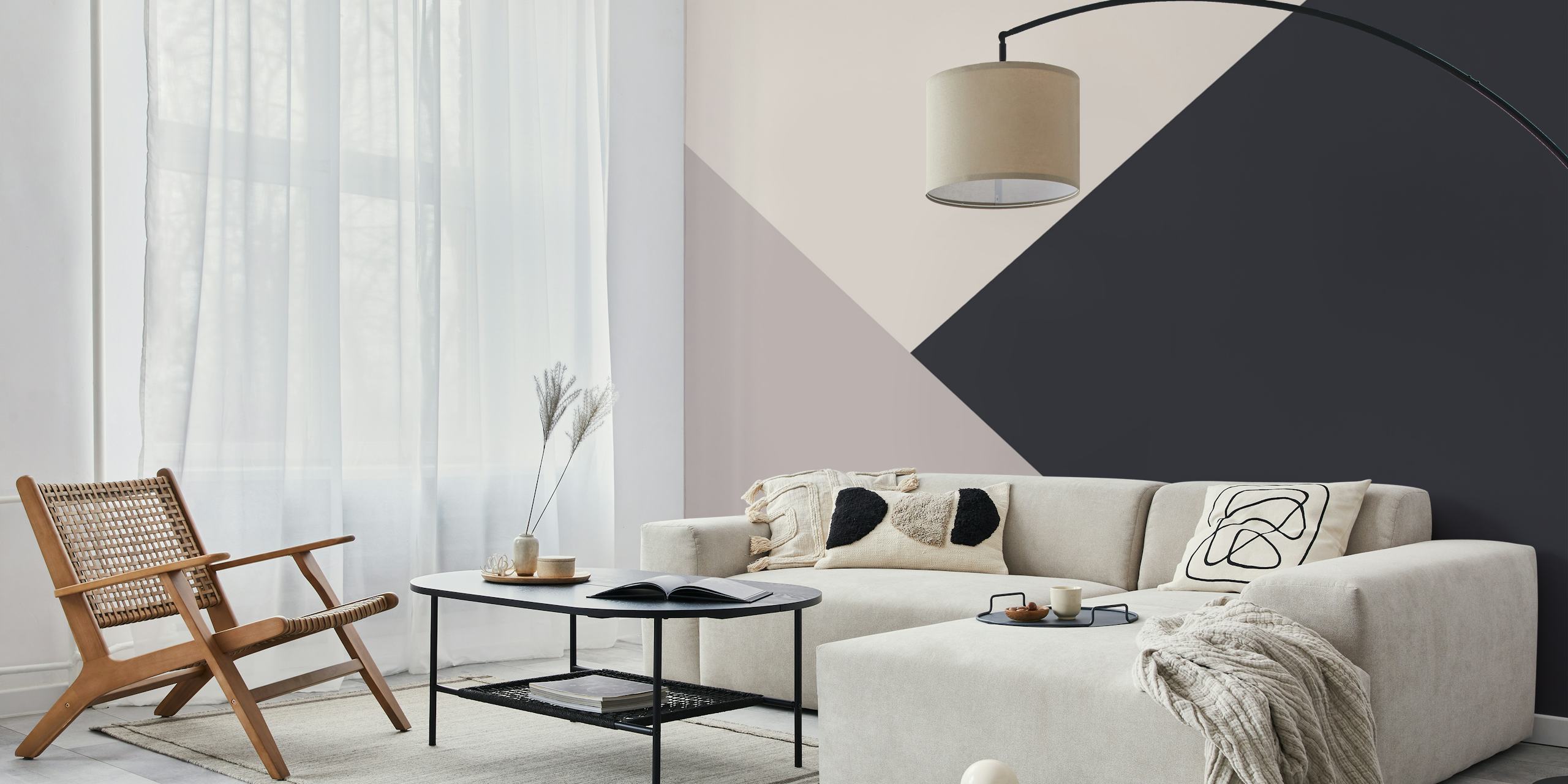 Tapeta Neutrals Geometric 1 w pokoju
