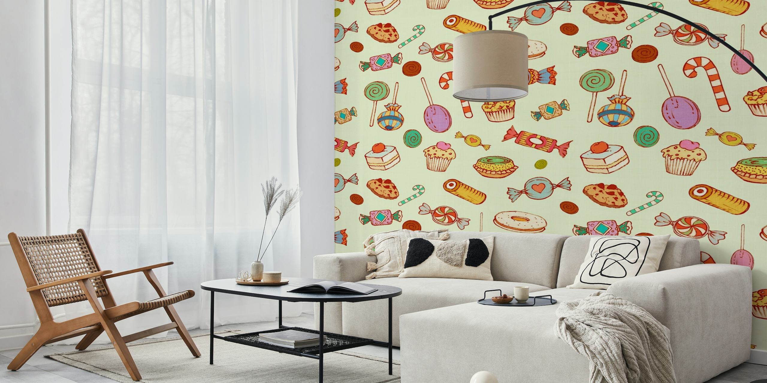 Candies and Pastries (aqua) wallpaper