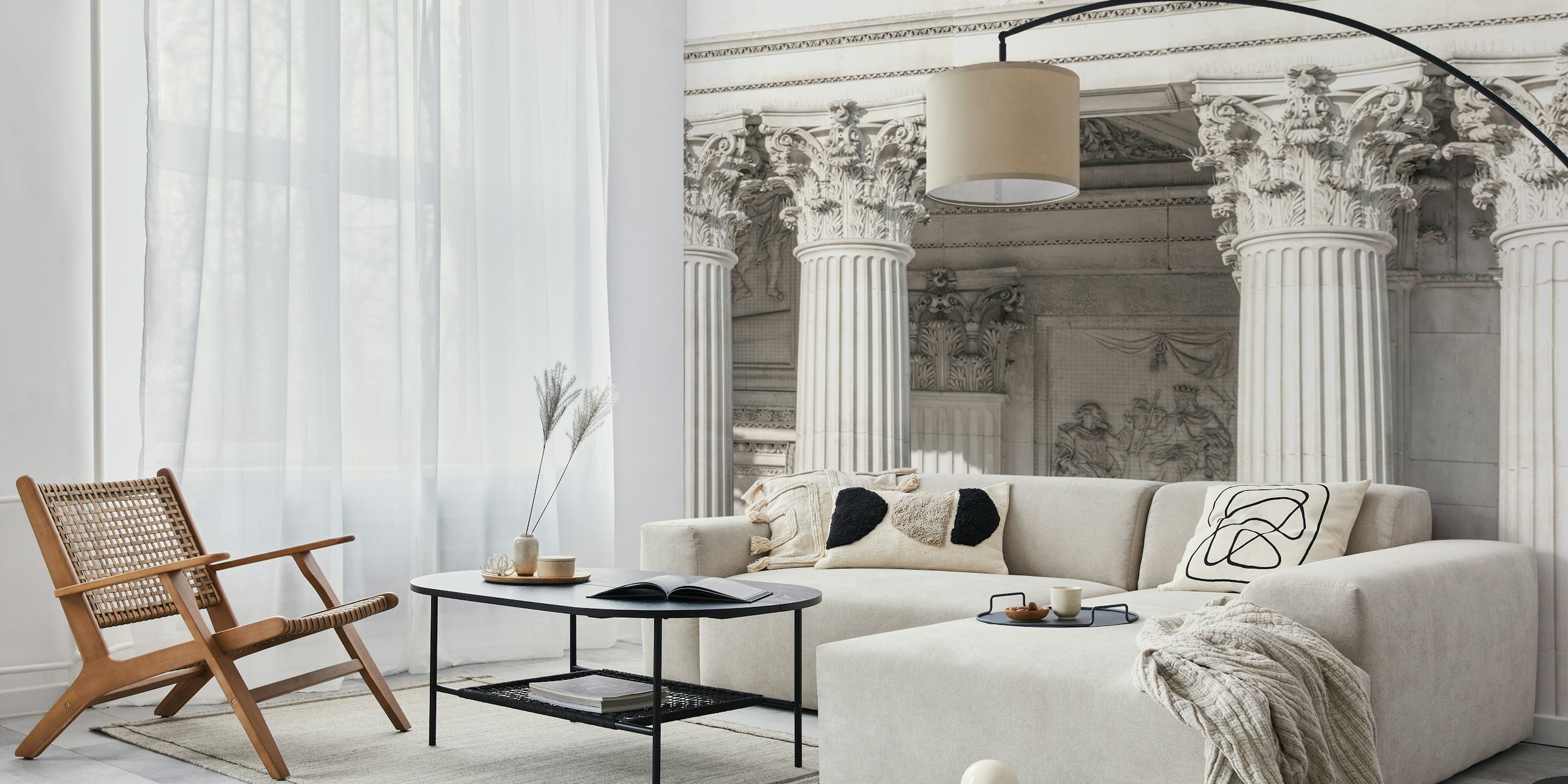 Architectural grandeur wallpaper in a room