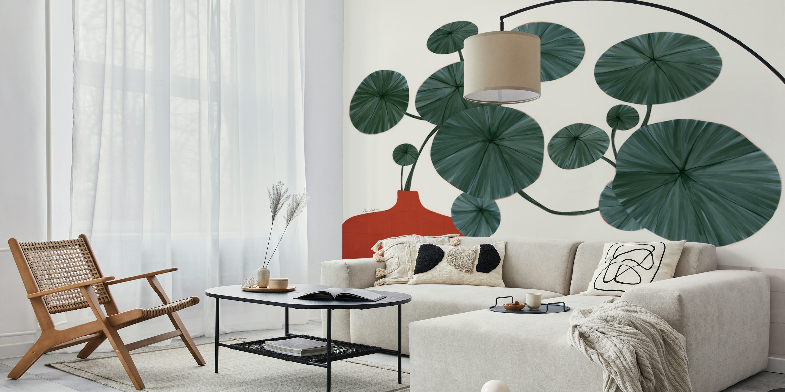 Stephonia Erecta plant wallpaper in a room