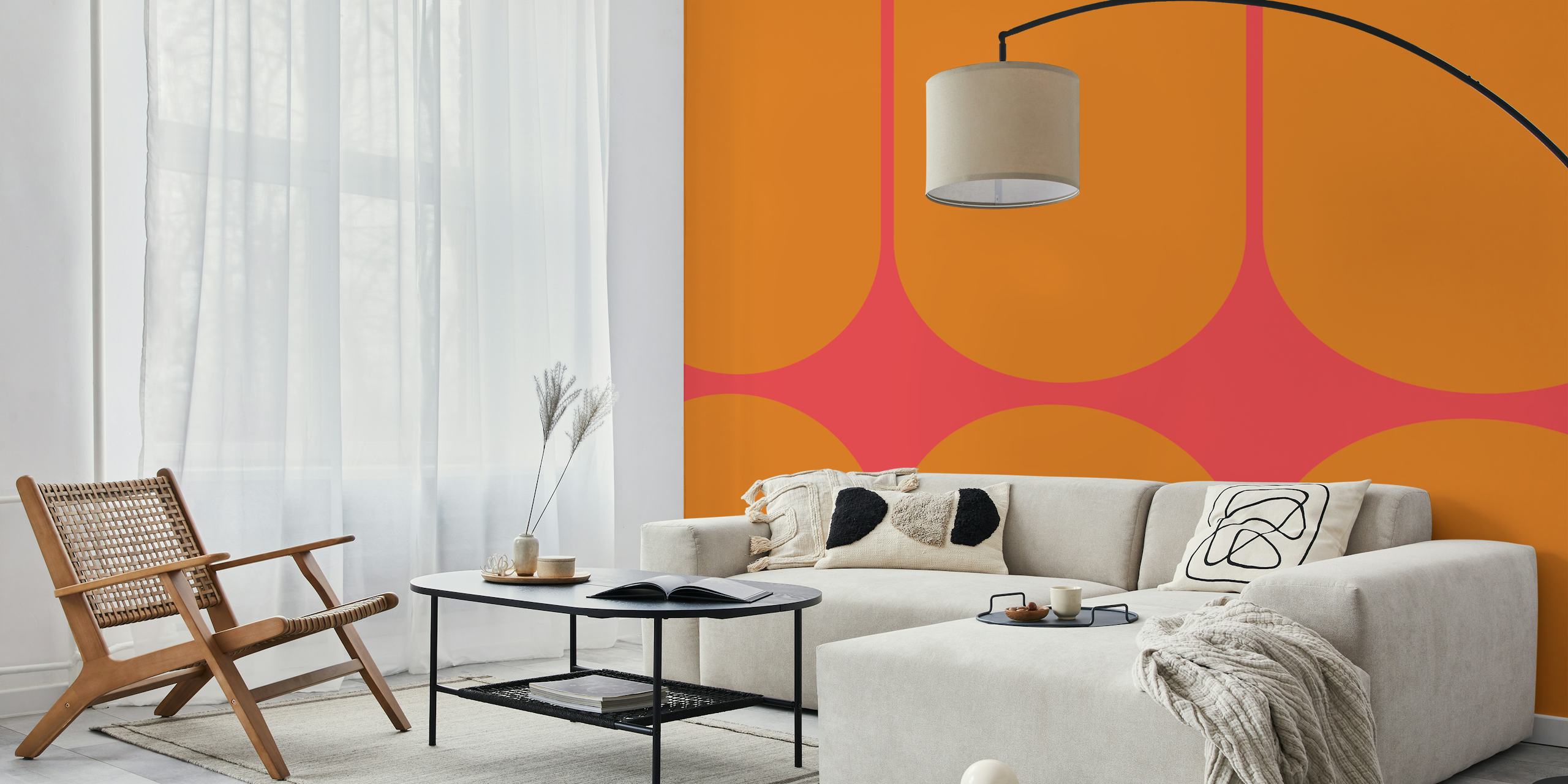 Vivid mid-century geometry tapeta v místnosti