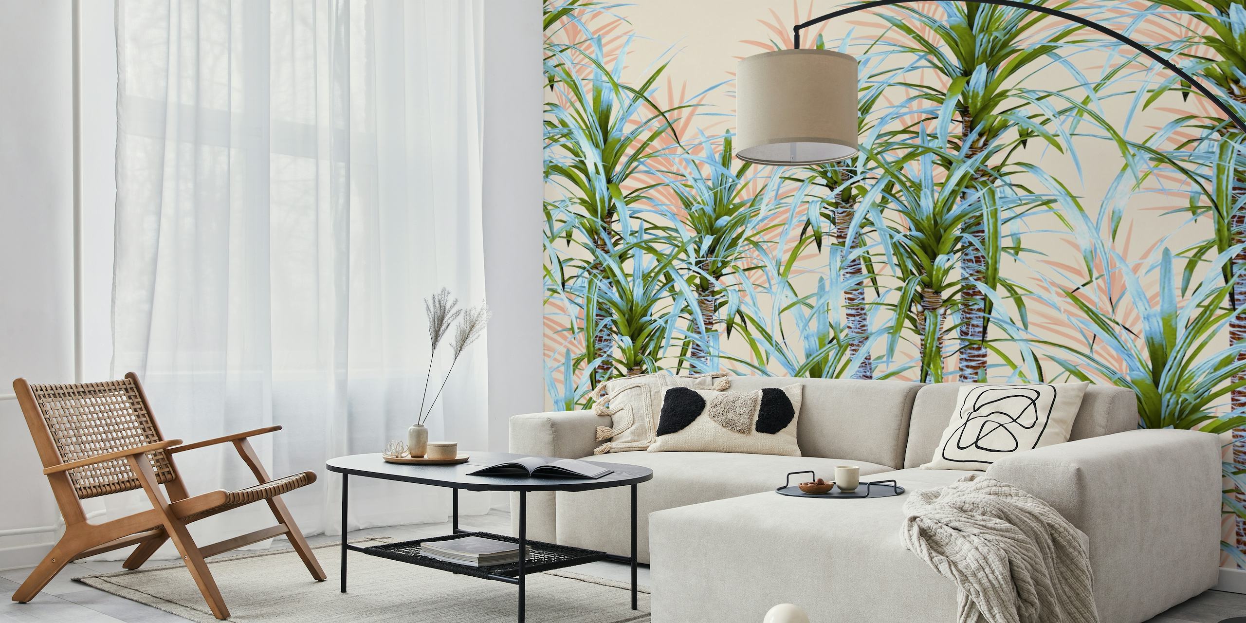 Pastel palm trees wallpaper