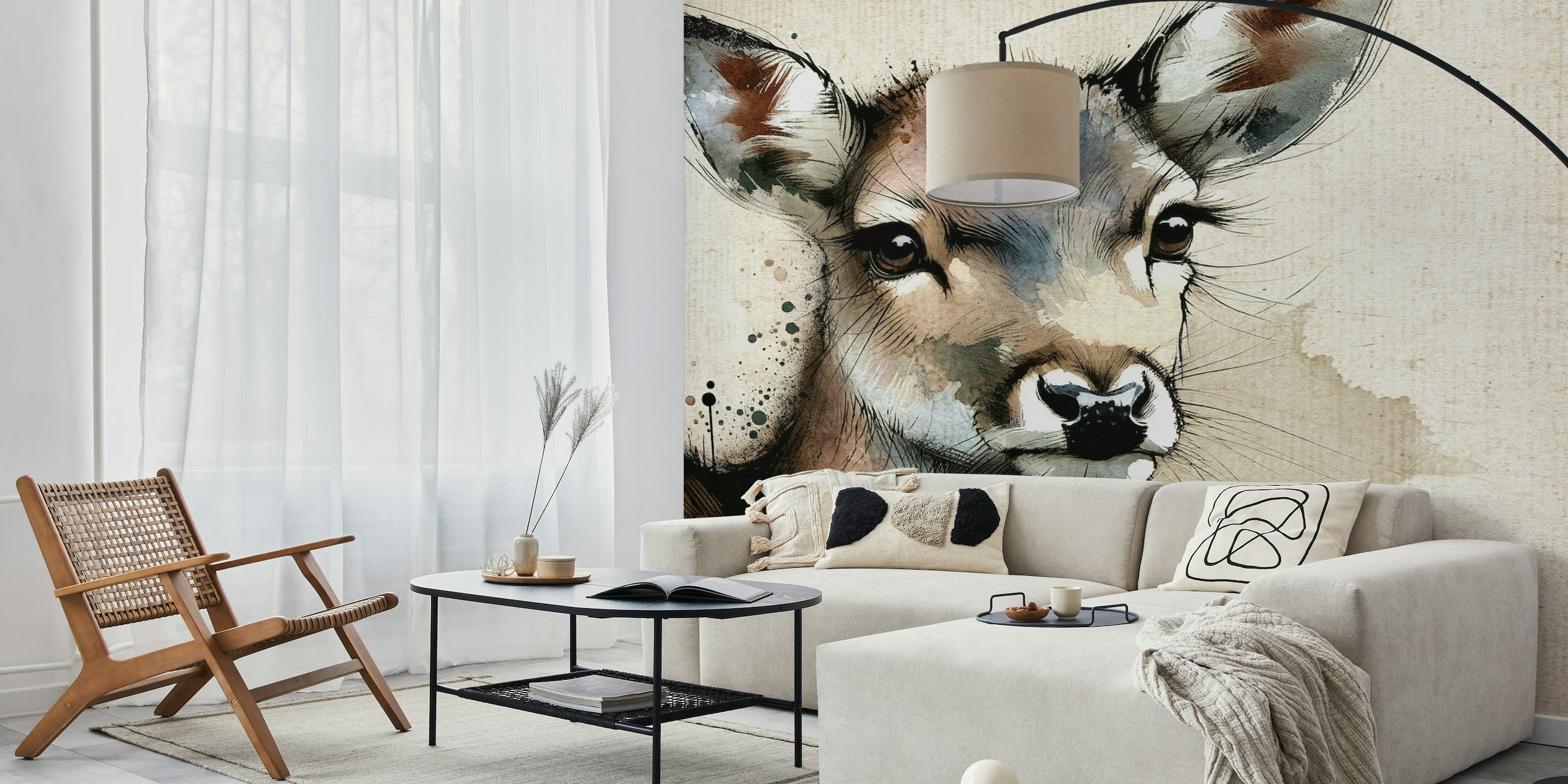 Watercolor Deer wallpaper