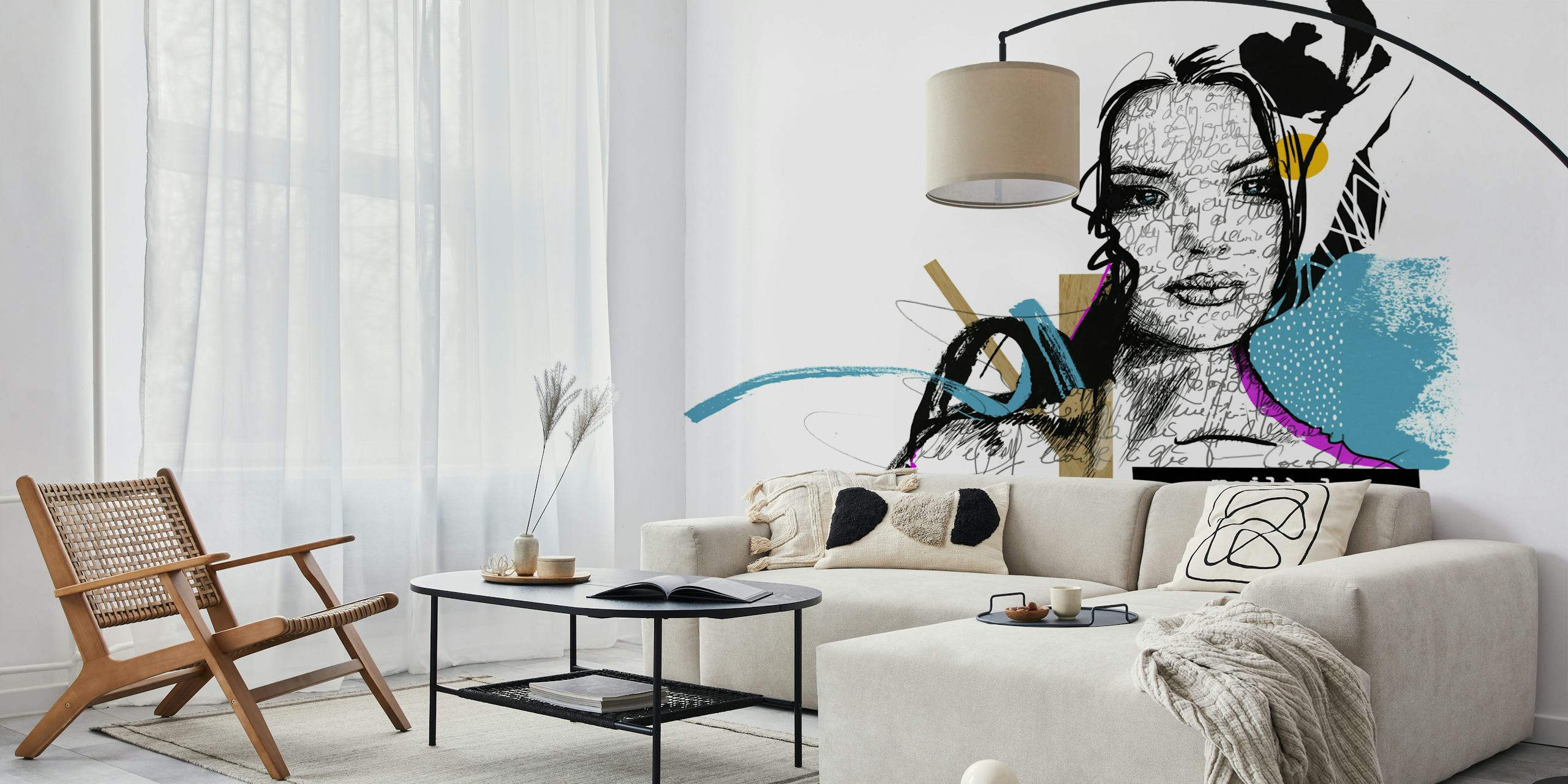 La Belle Vie Portrait wallpaper design in a room