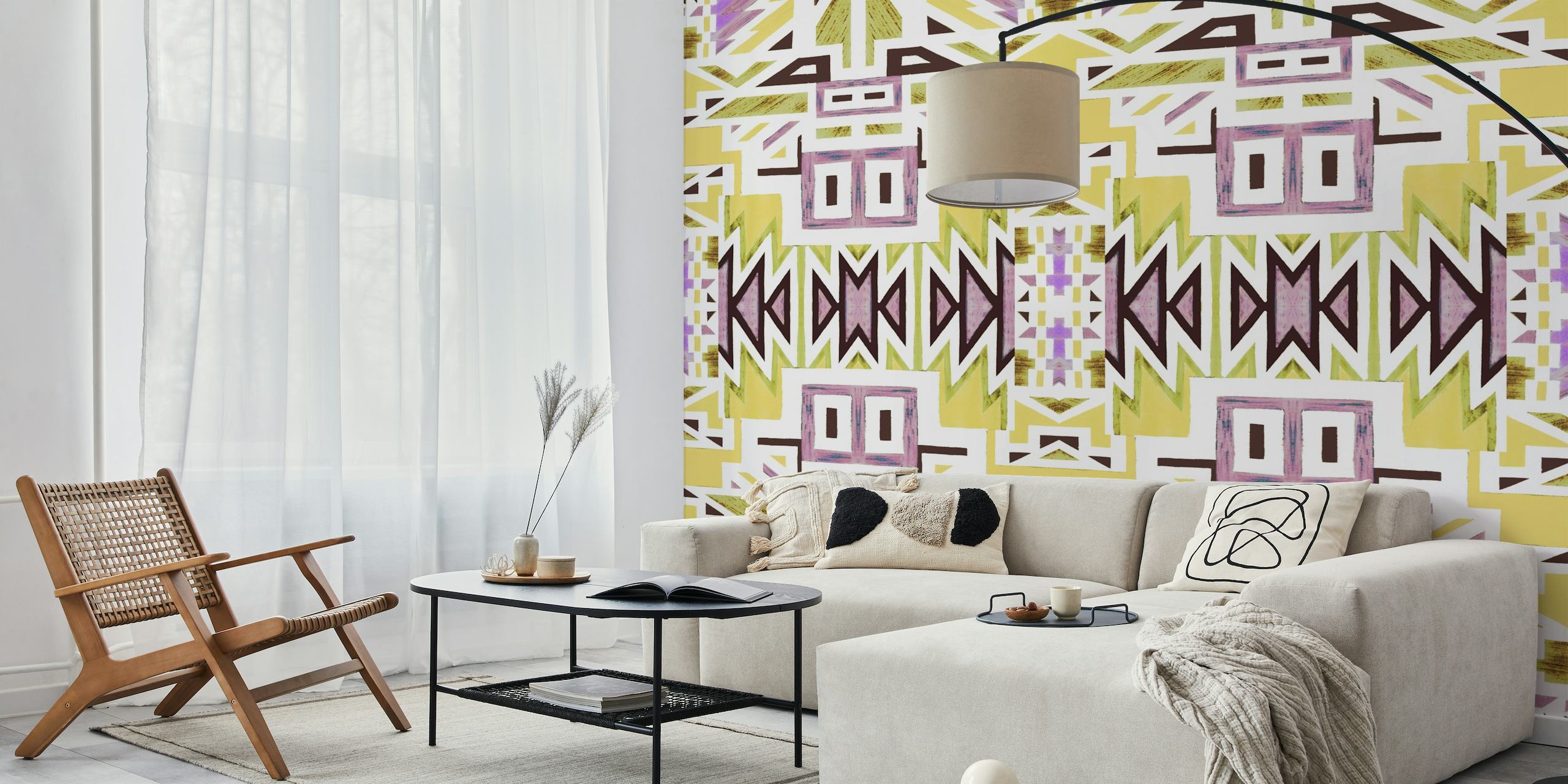 Colorful african inspired geo behang