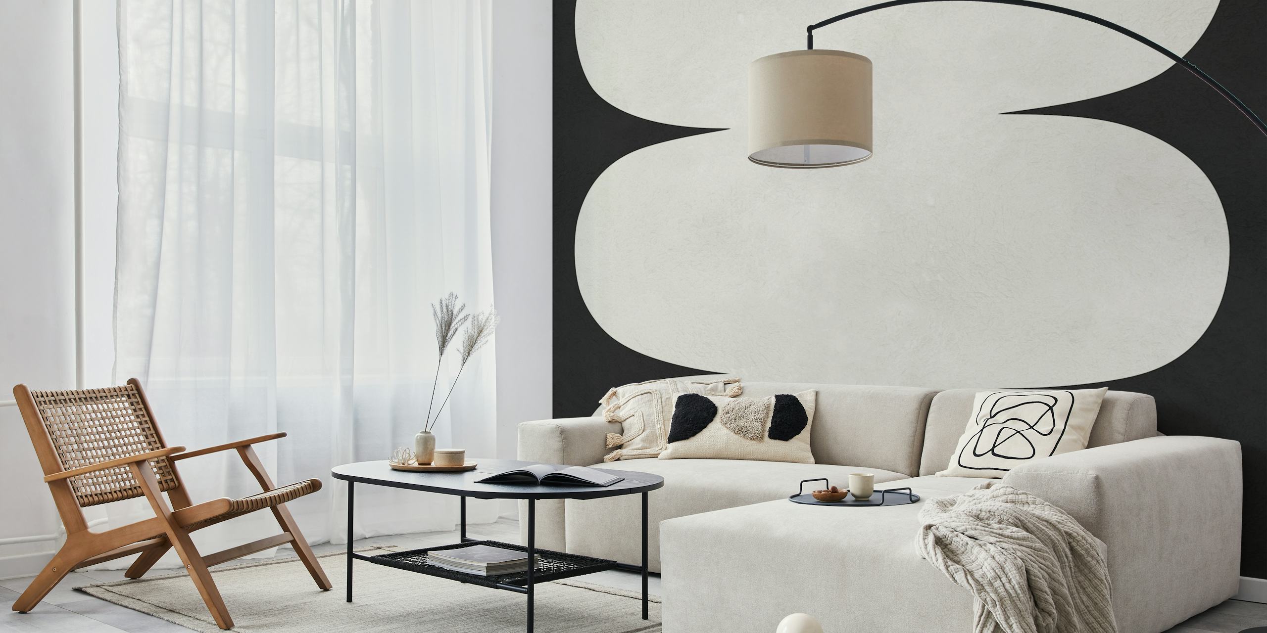 Tribal shapes 26 wallpaper weergegeven in een kamer
